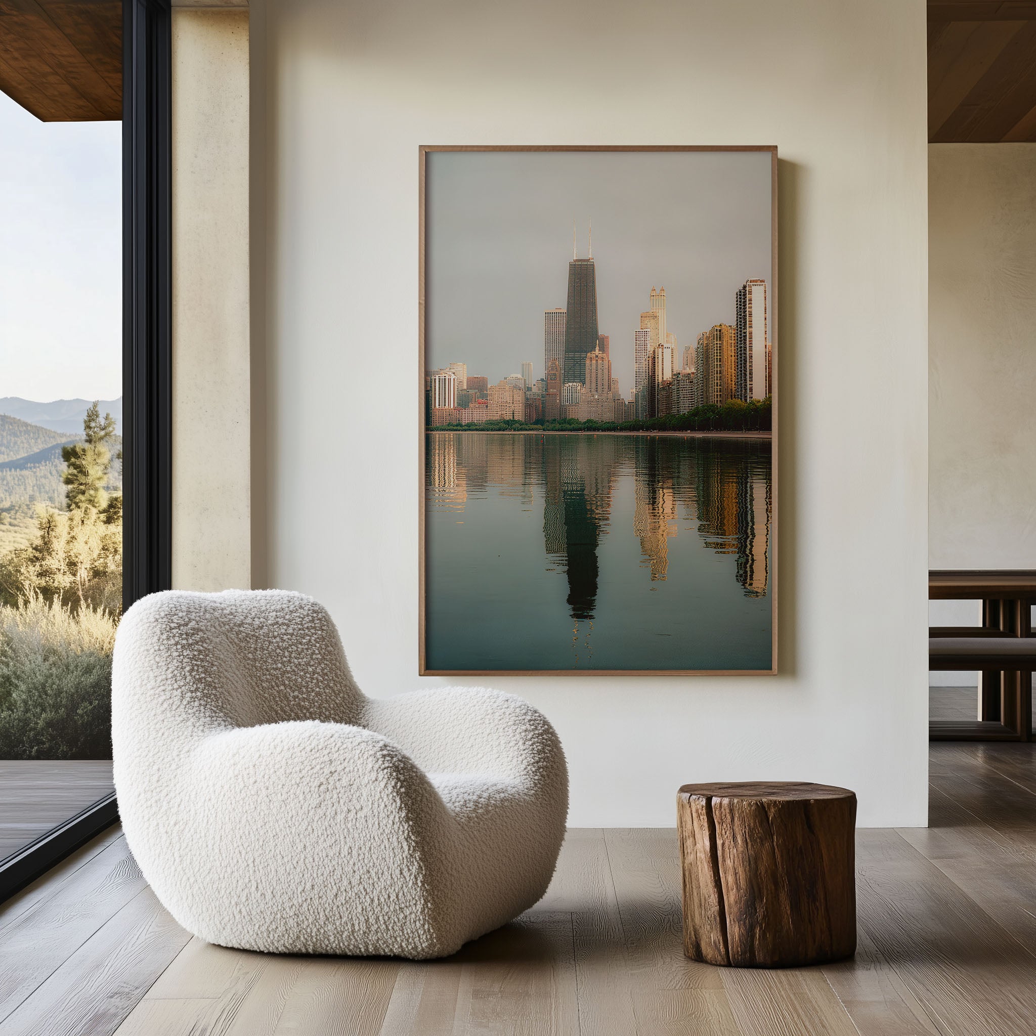 Chicago Skyline Reflection | Lake Michigan City Wall Art Print