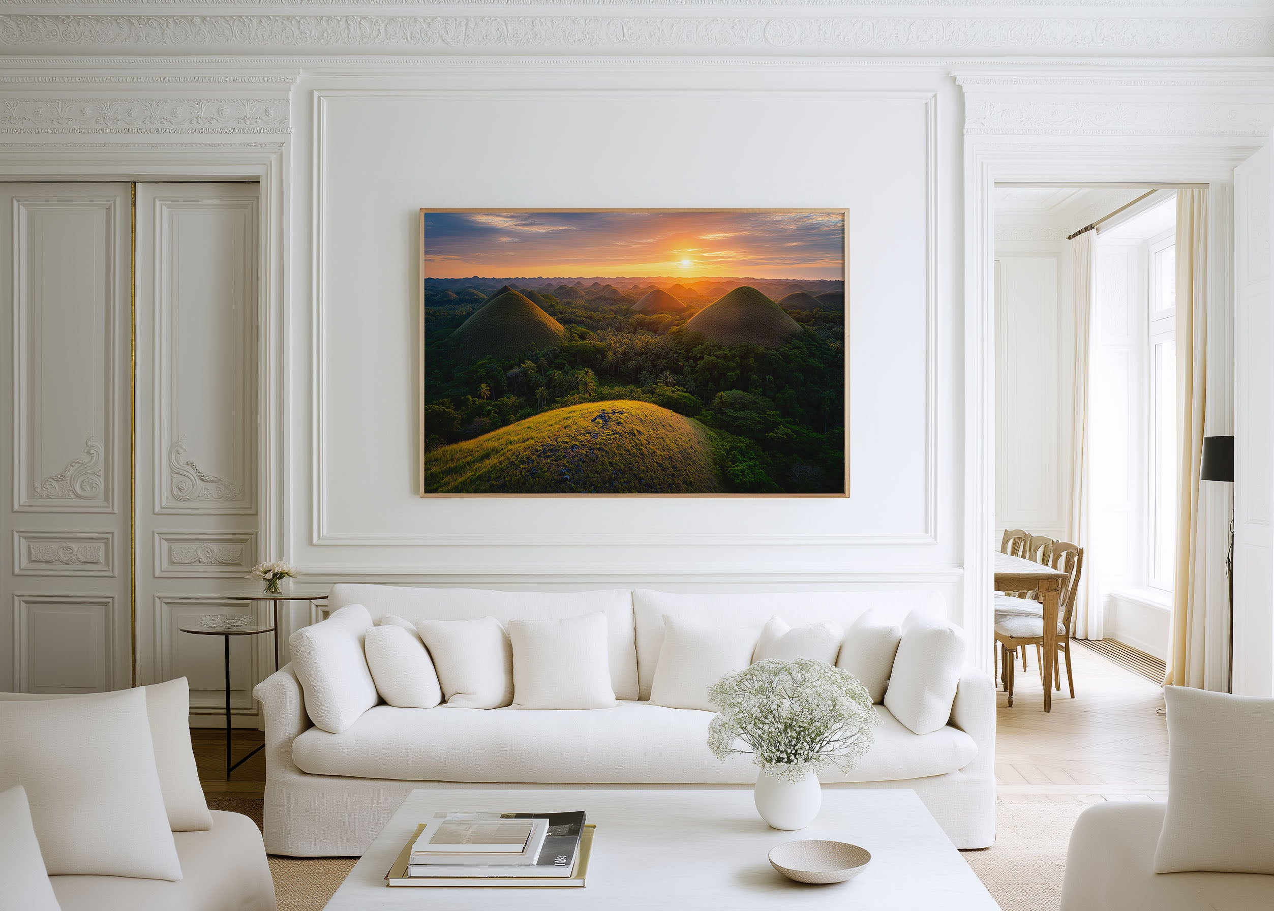 Chocolate Hills Bohol Sunset Wall Art Print – Philippines Landscape Canvas