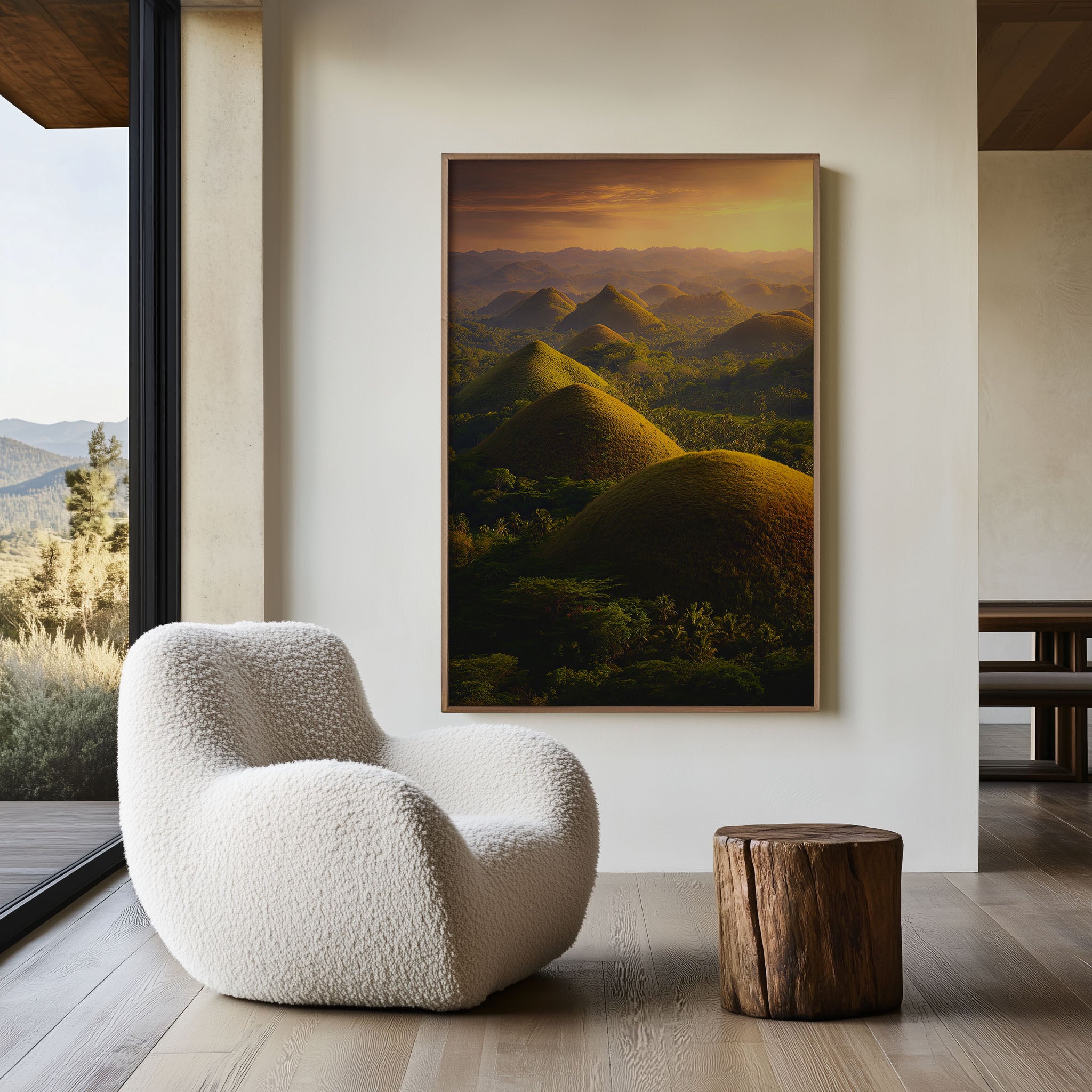 Chocolate Hills Bohol Philippines Sunrise Wall Art | Golden Tropical Landscape Print | Southeast Asia Travel Photography