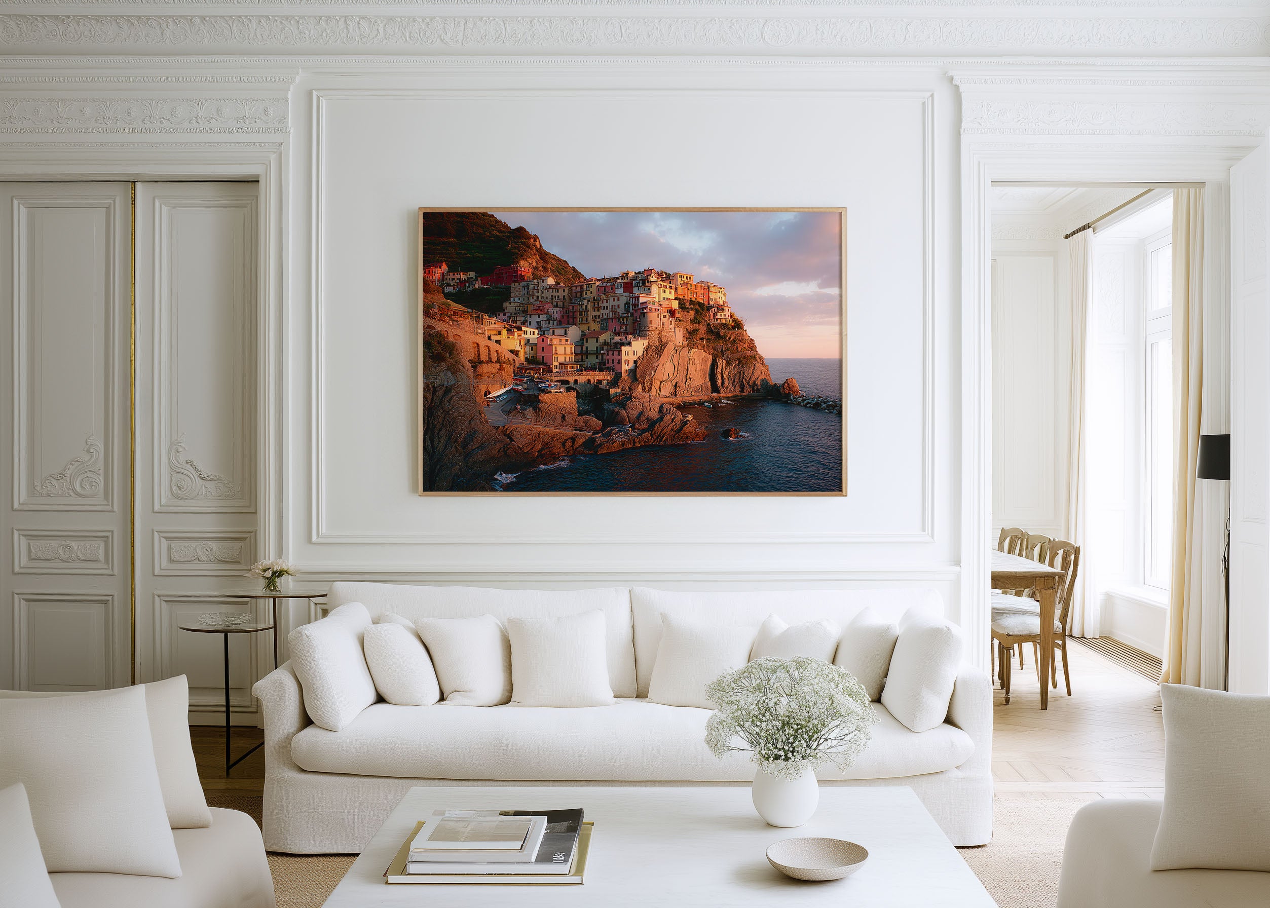Cinque Terre Manarola Wall Art – Italy Sunset Coastal Village