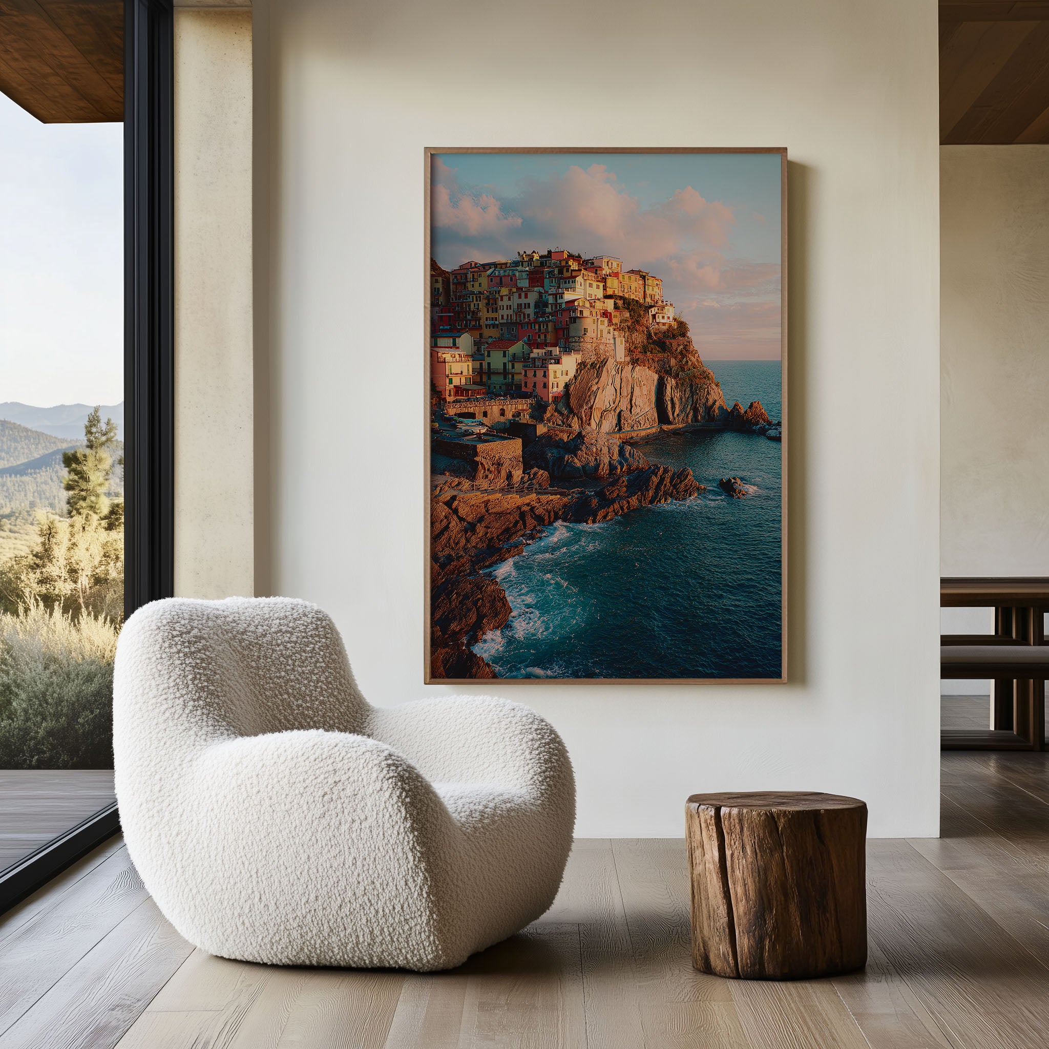 Cinque Terre Manarola Wall Art Print | Italian Coastal Village Canvas