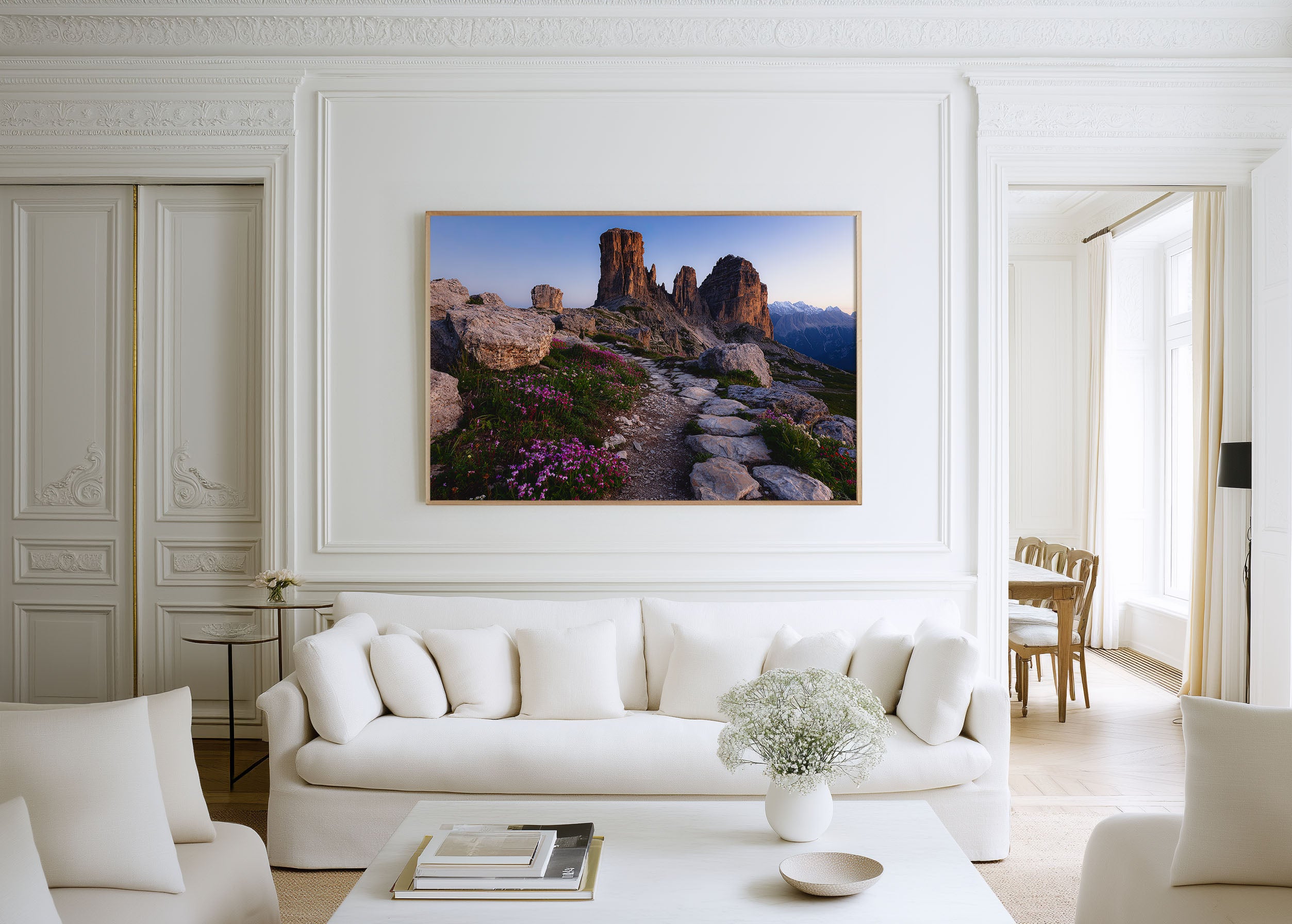 Cinque Torri Dolomites Wall Art Print – Italian Alps Mountain Landscape Path