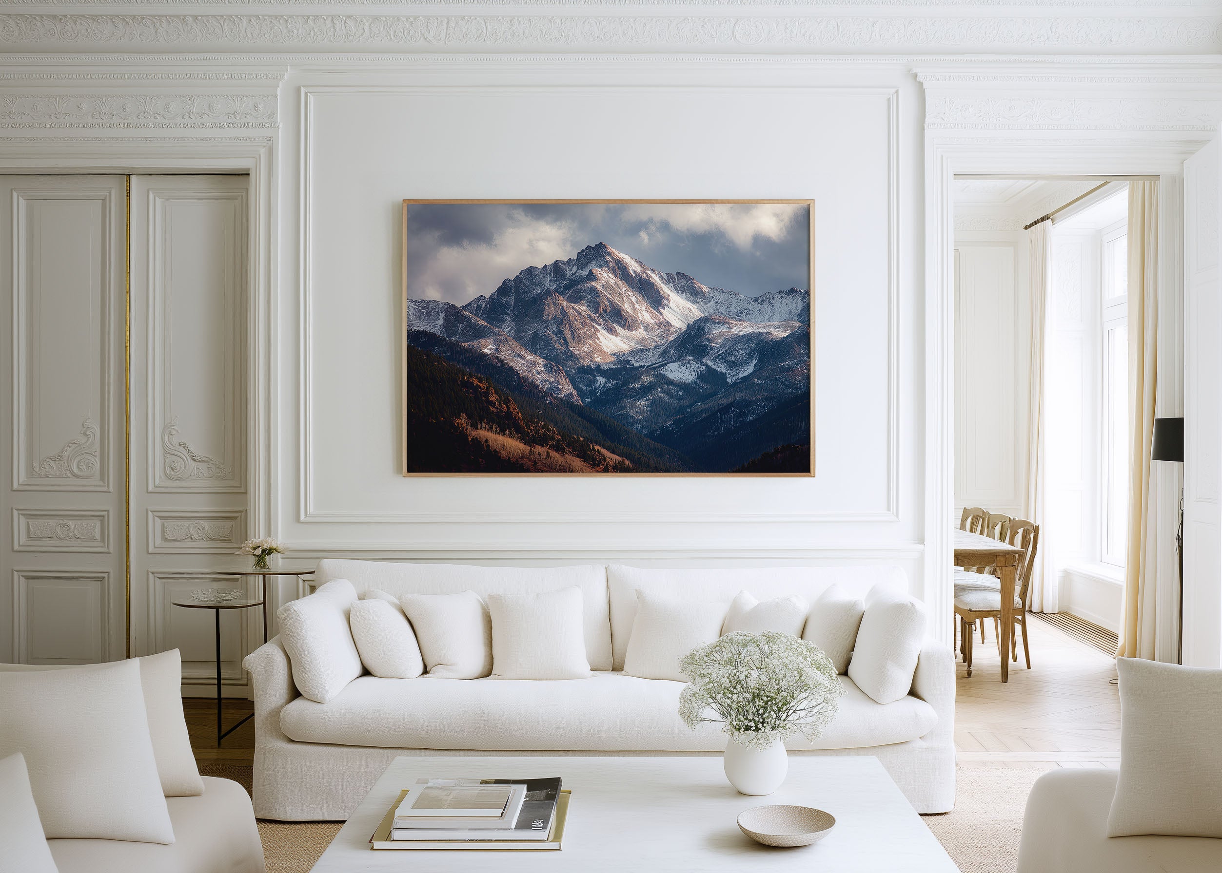 Colorado Rockies Snow Mountain Wall Art Print – Dramatic Alpine Landscape Photography