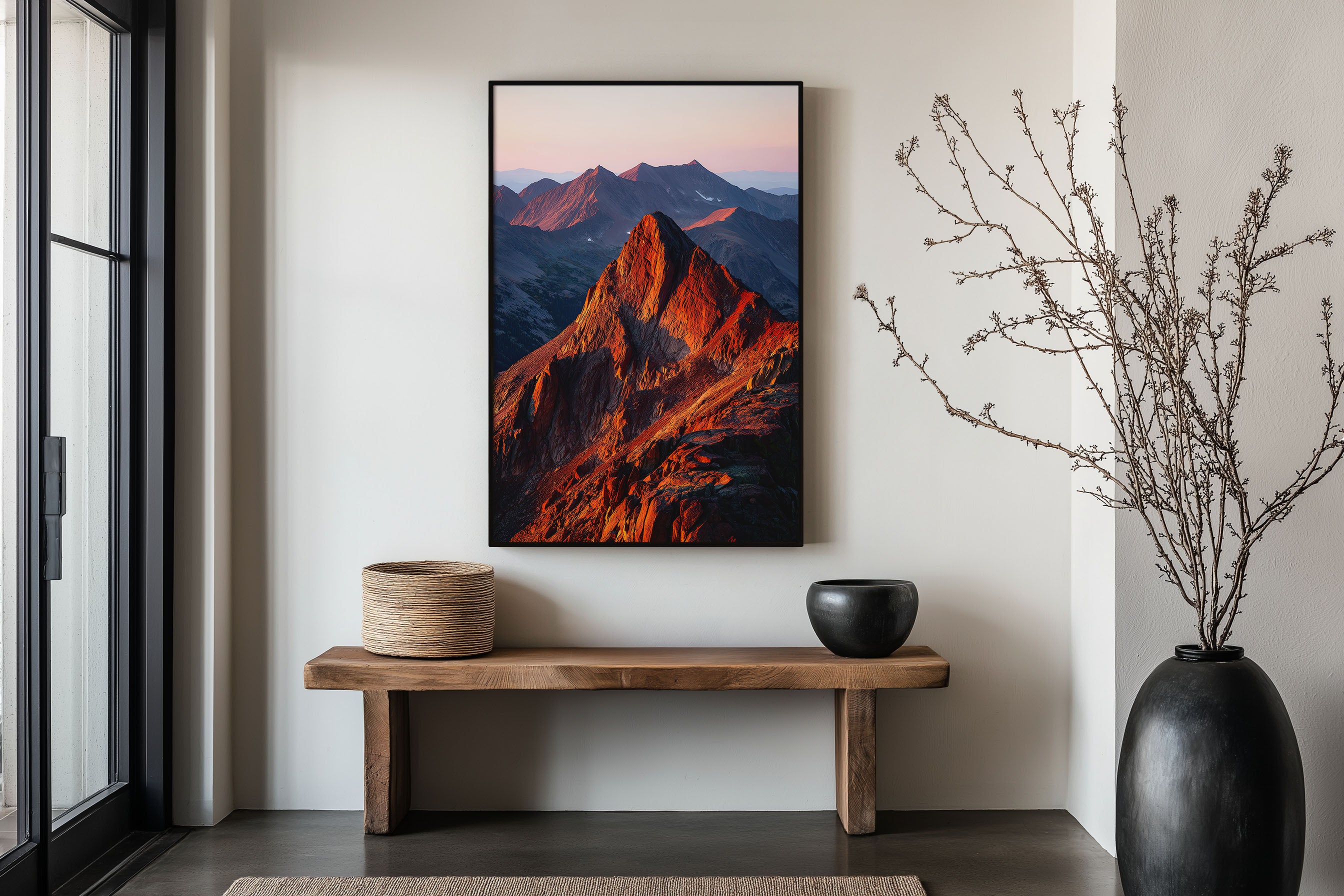 Colorado Rocky Mountains Alpenglow Print | Rocky Mountain Sunset Wall Art | Colorado Peaks Landscape Photography Poster