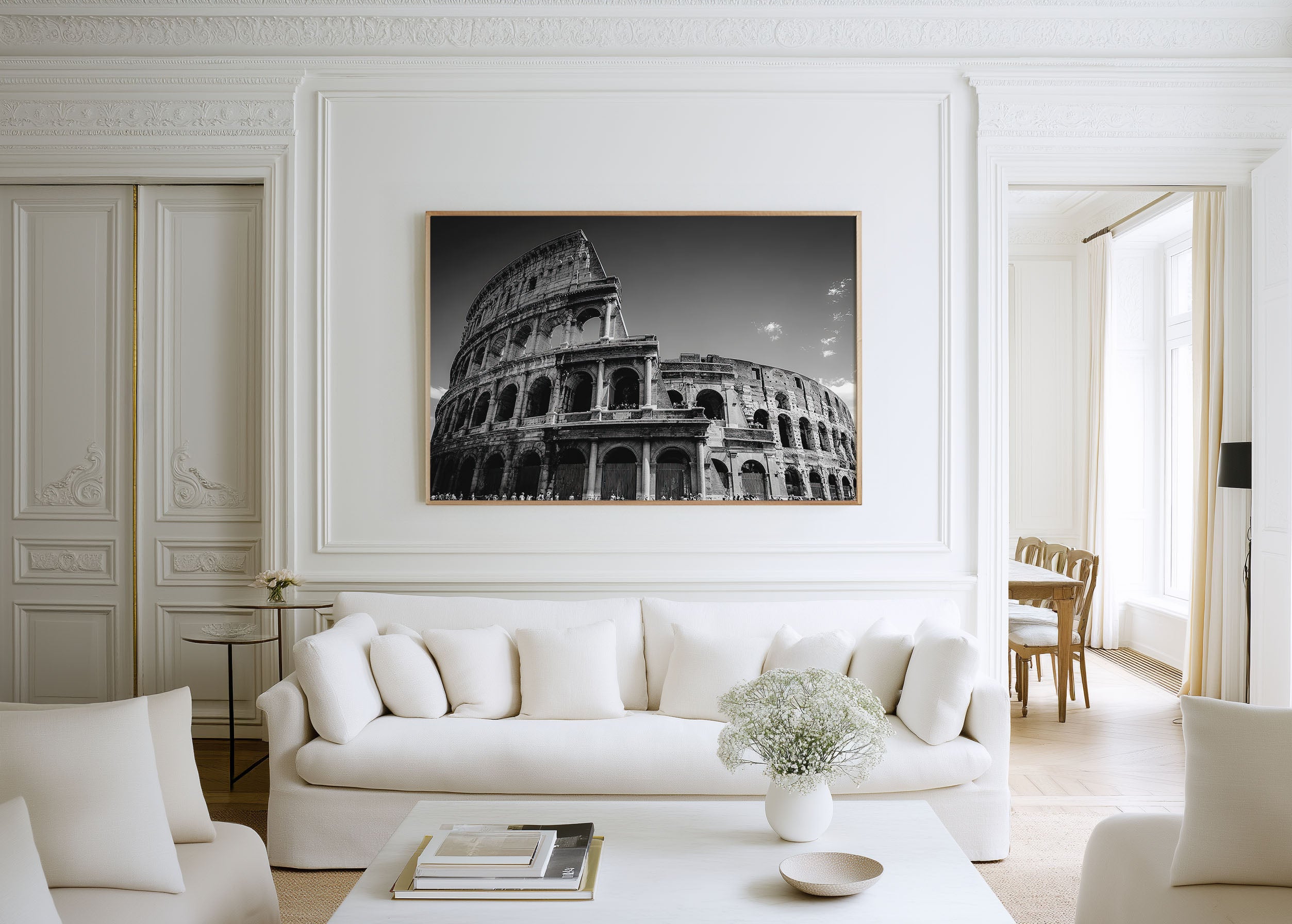 Colosseum Rome Black & White Wall Art Print