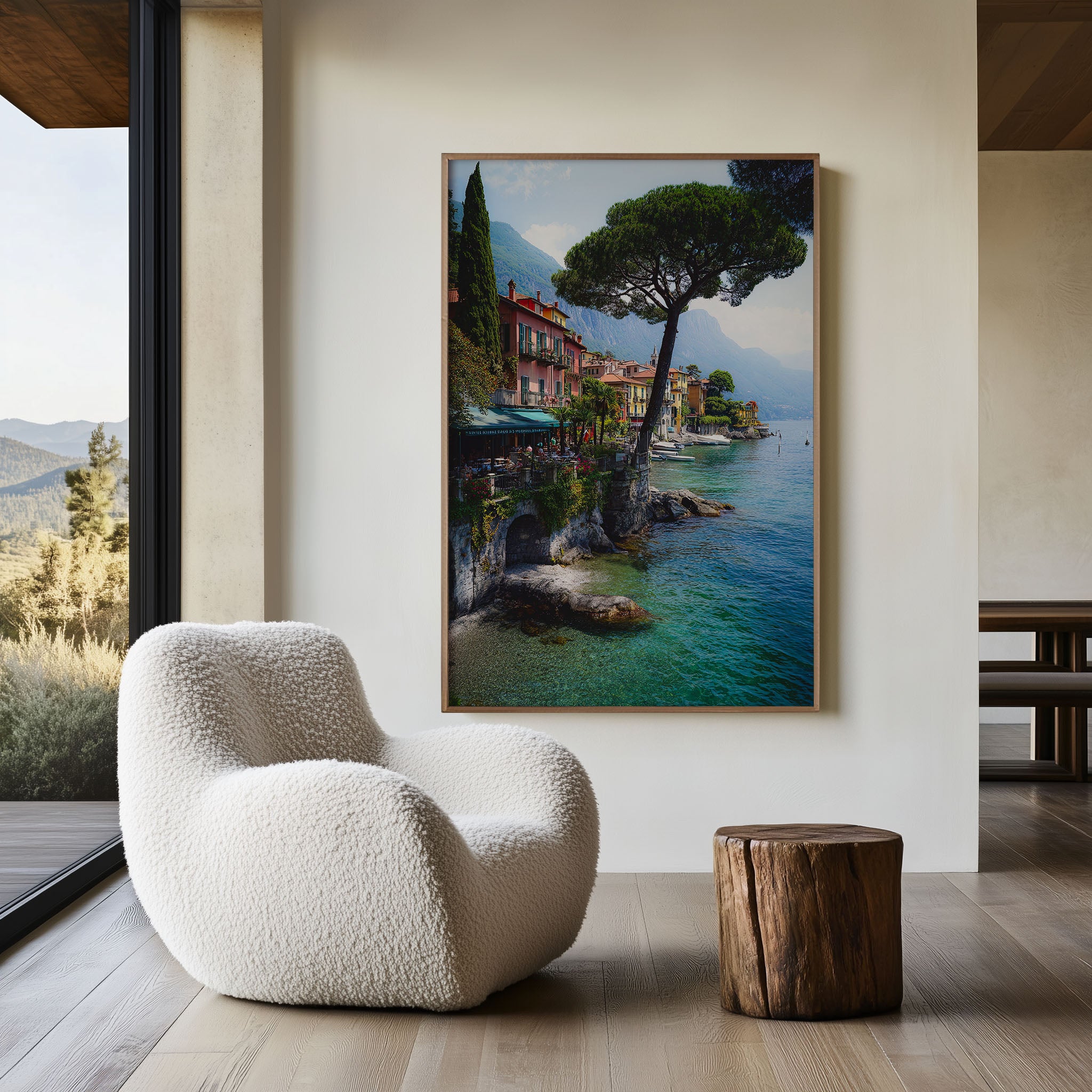 Como Coastline Dream Lake Como Italy Wall Art Print | Italian Lakeside Village Photography Poster | European Travel Decor