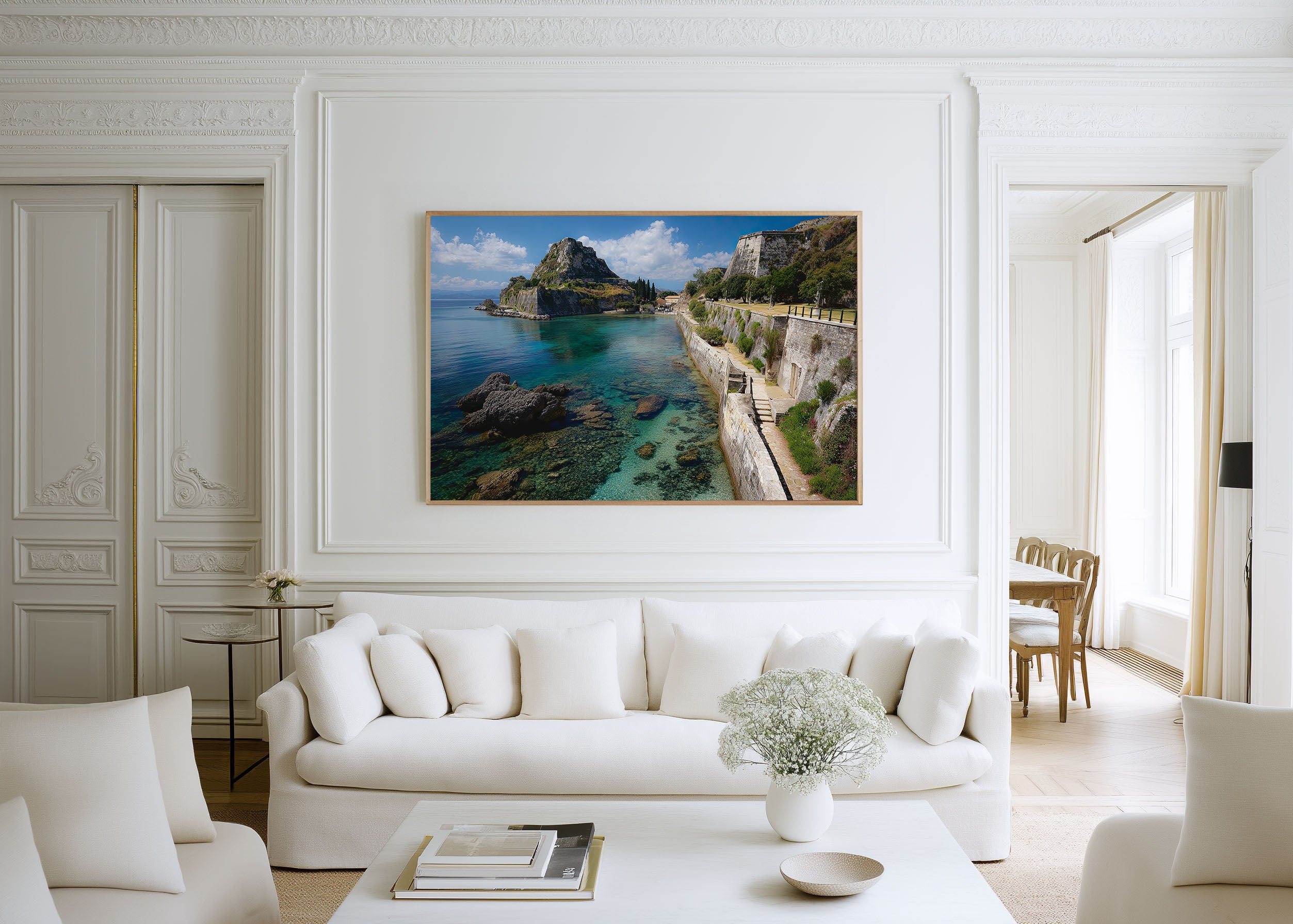 Corfu Old Fortress Wall Art Print – Greece Coastal Landscape Canvas
