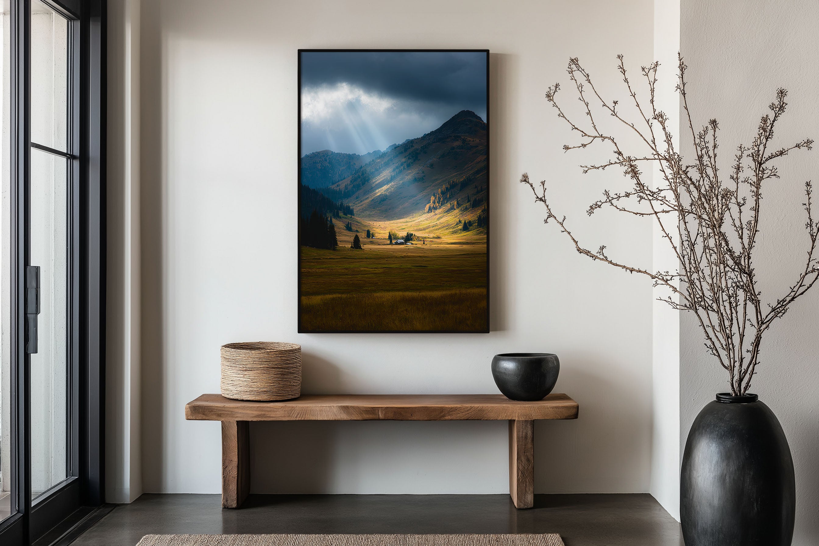 Crested Butte Colorado Valley Storm Light Print | Rocky Mountain Cabin Wall Art | Colorado Alpine Meadow God Rays Landscape Photography Poster