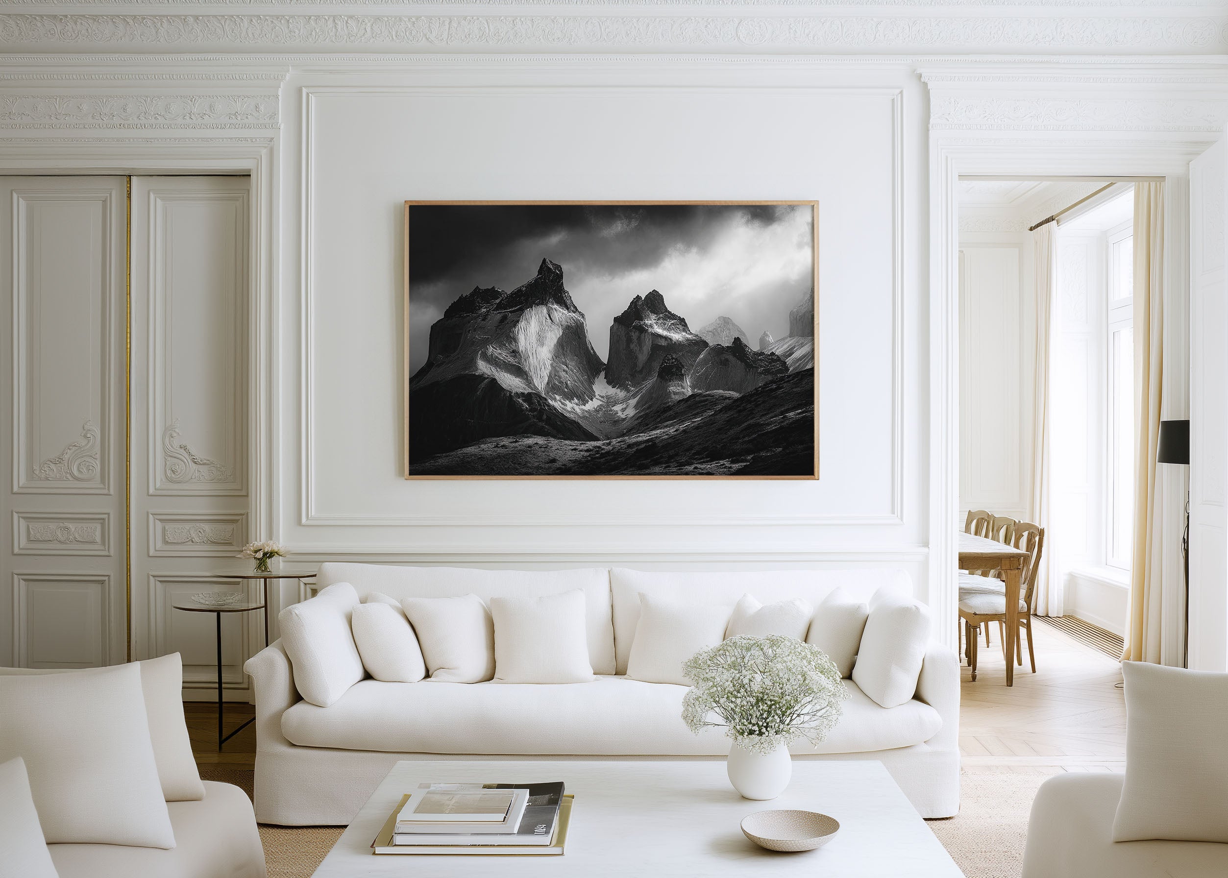 Cuernos del Paine Wall Art – Black and White Patagonia Mountain Photography Print