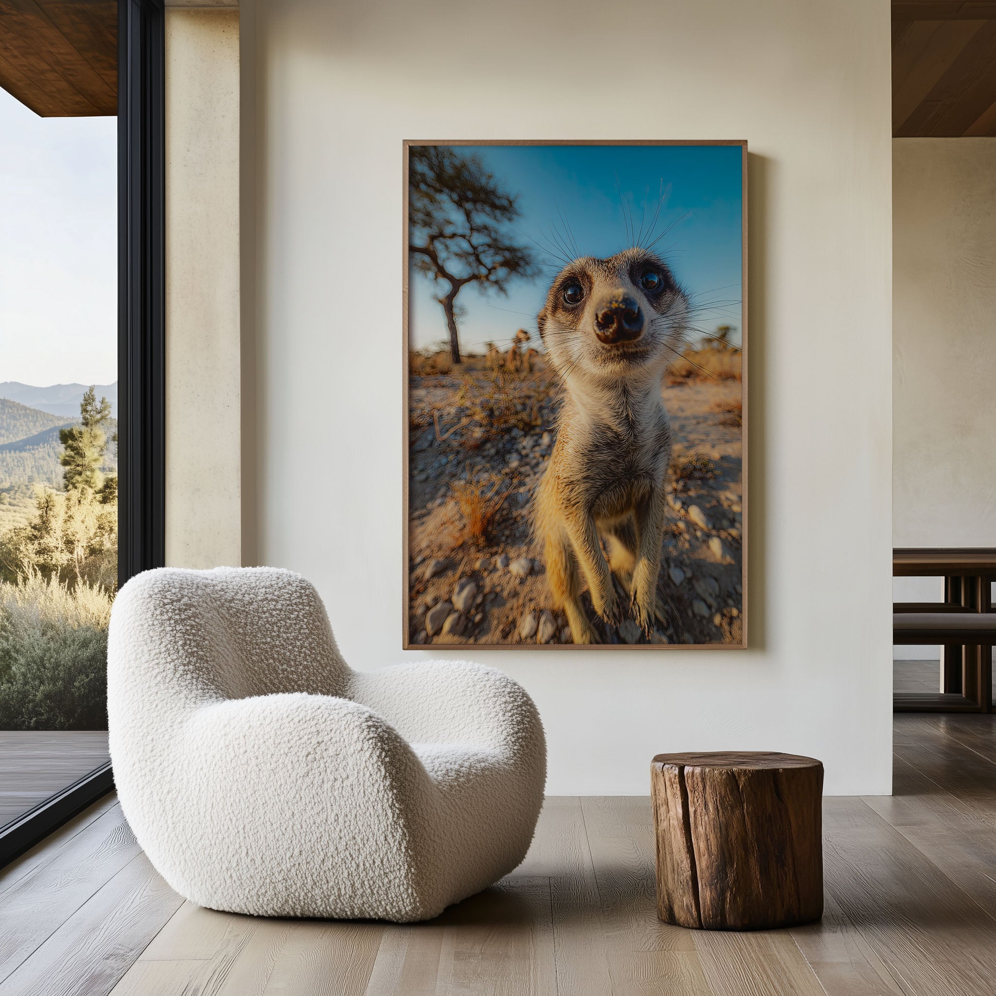 Meerkat Wall Art Print – Cute Wildlife Canvas & Framed Safari Animal Photography Decor