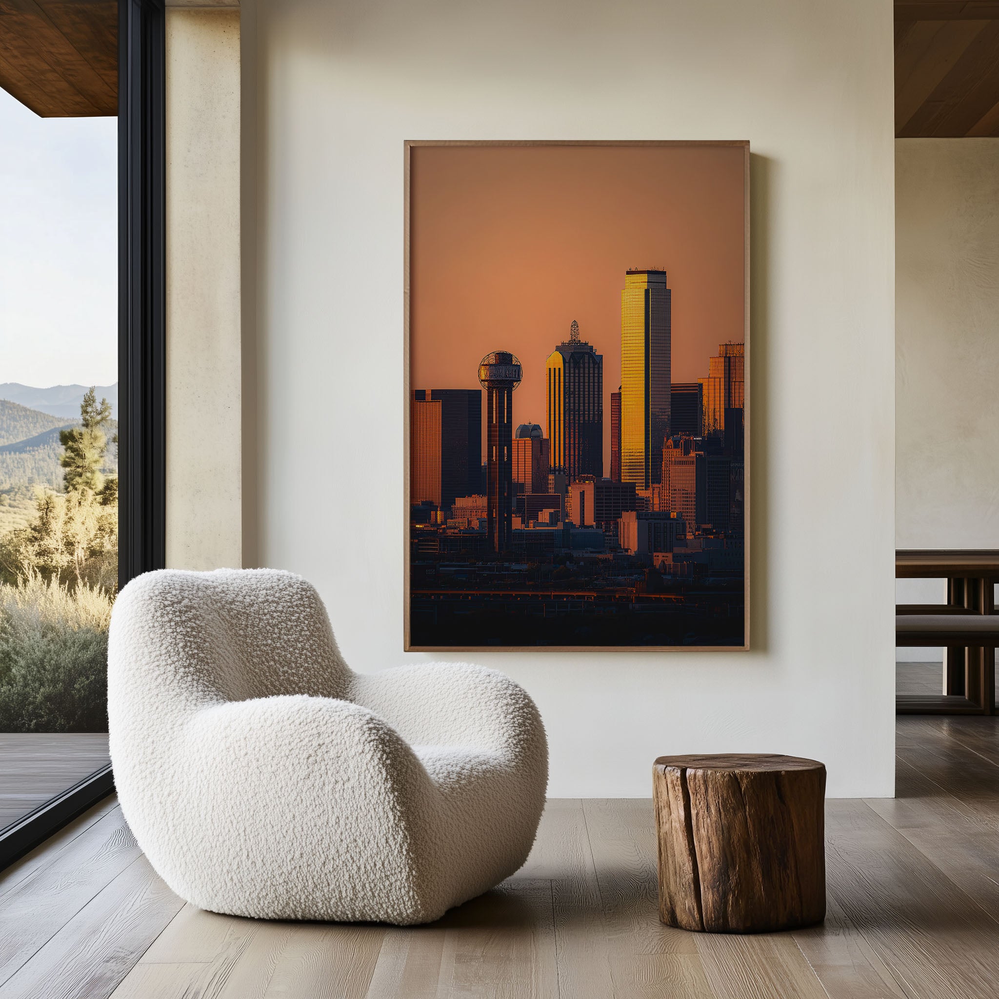 Dallas Skyline Sunset Wall Art | Reunion Tower Texas Print | Travel Photography Poster