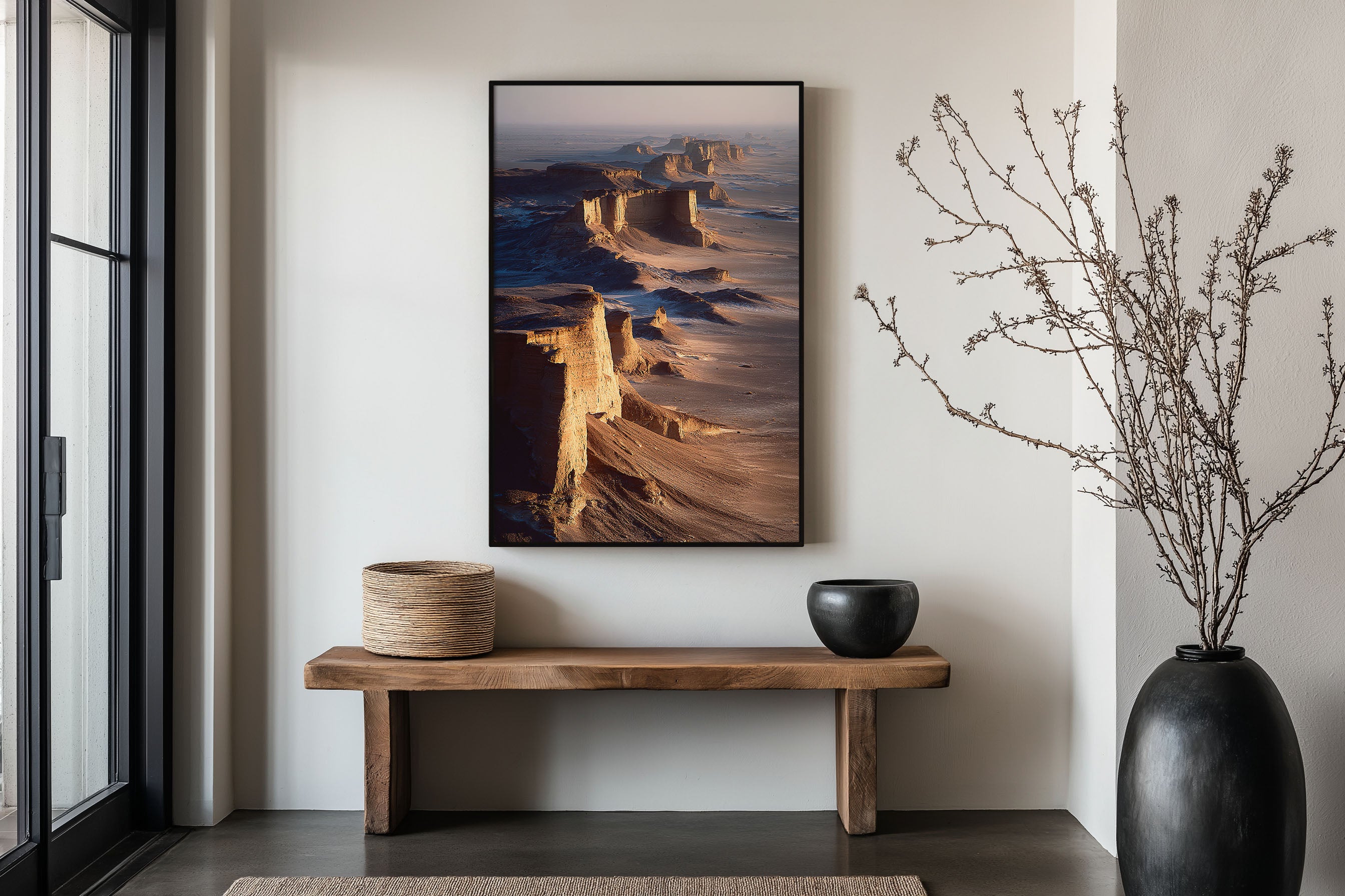 Dasht-e Lut Desert Kaluts Wall Art Print | Iran Persian Desert Rock Formation Aerial Photography | Middle East Travel Poster | Earthy Desert Home Decor
