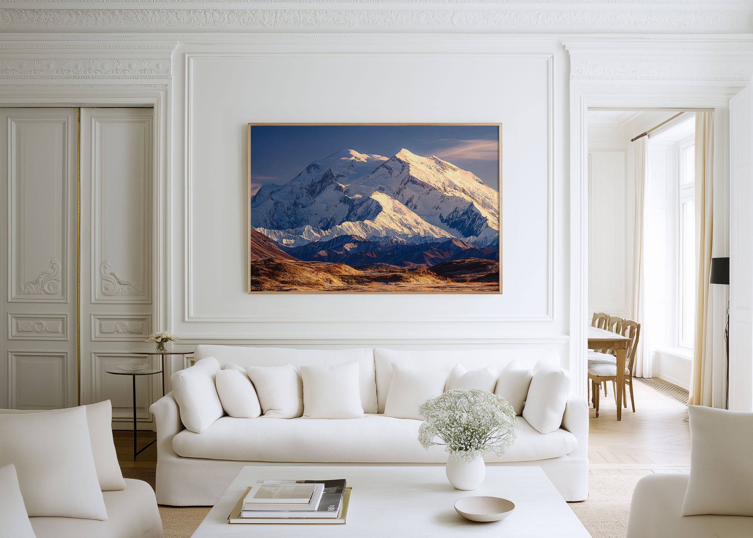 Denali Mountain Wall Art Print – Alaska Snow Peak Landscape