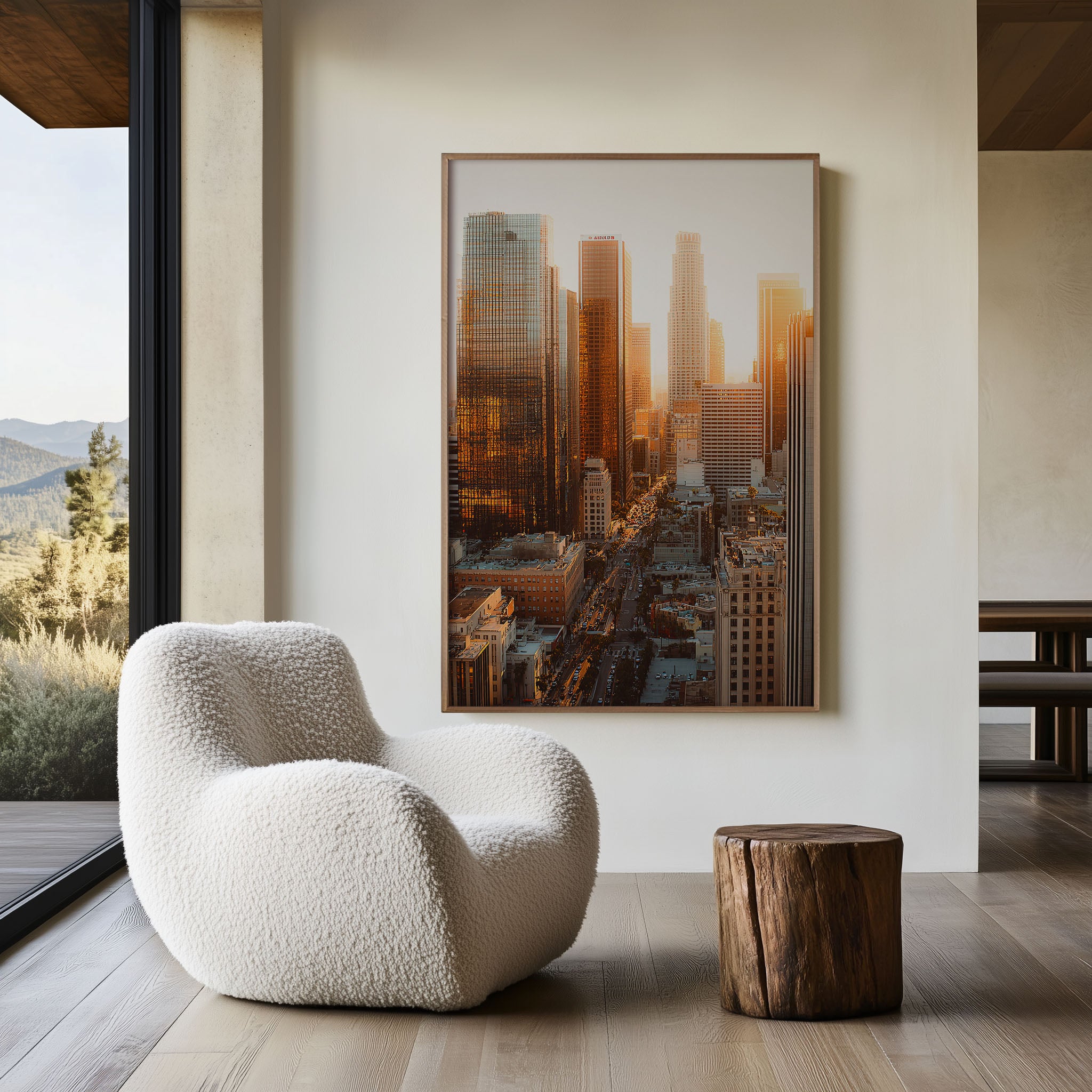 Los Angeles Downtown Canyons | Sunset Street Grid Wall Art Print