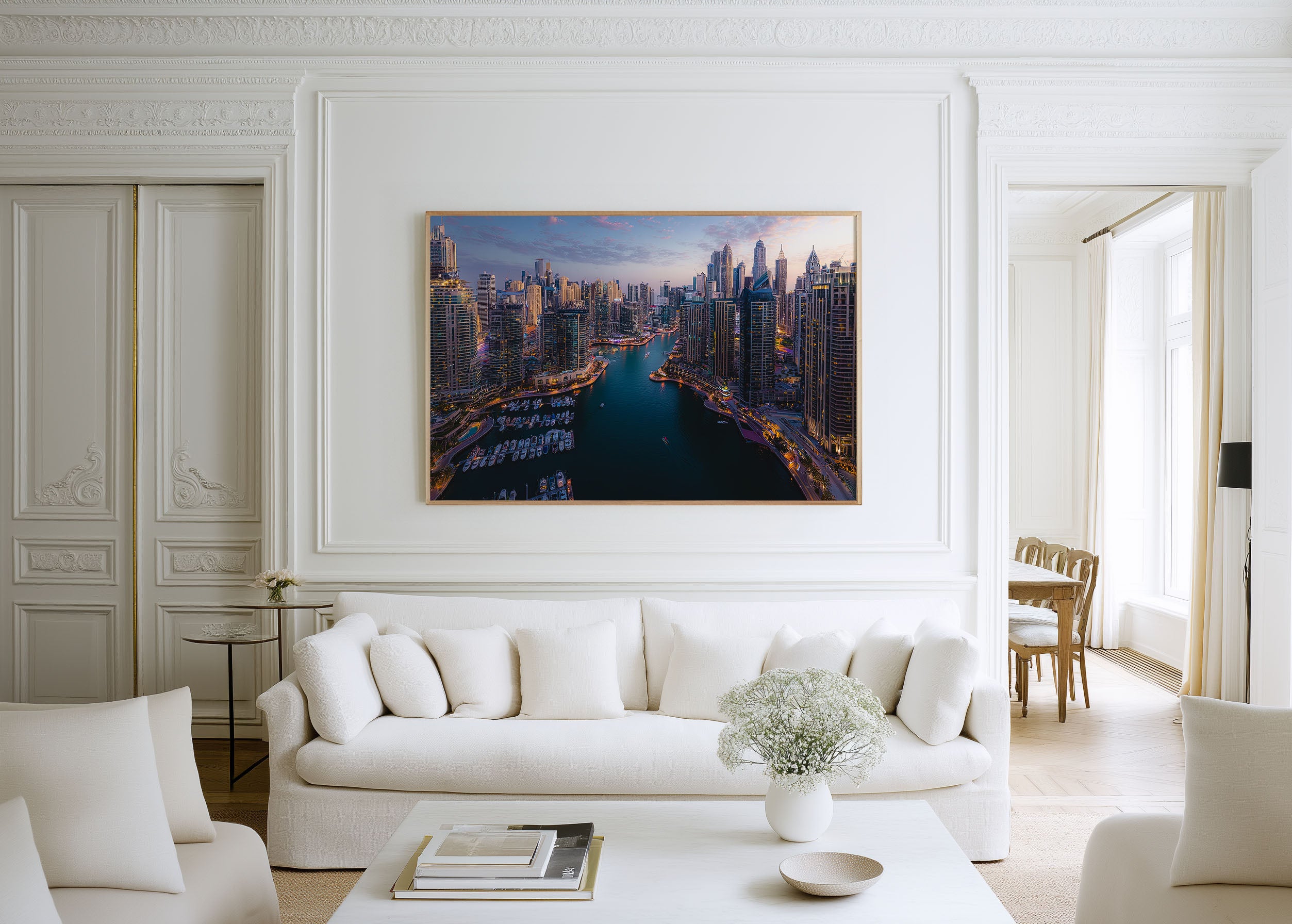 Dubai Marina Skyline Print | UAE Modern Cityscape Photography Wall Art