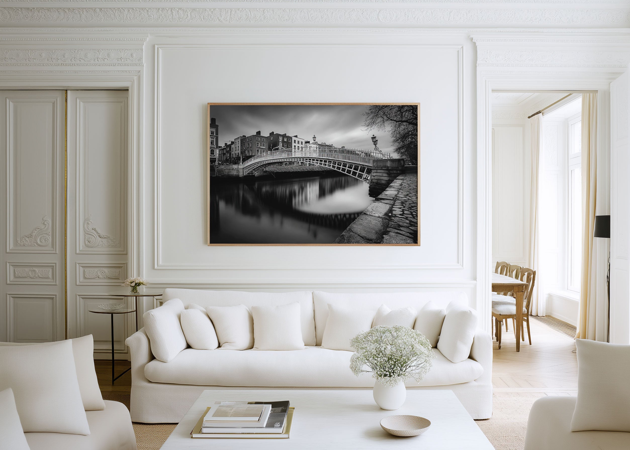 Dublin Ha’penny Bridge Black & White Wall Art Print