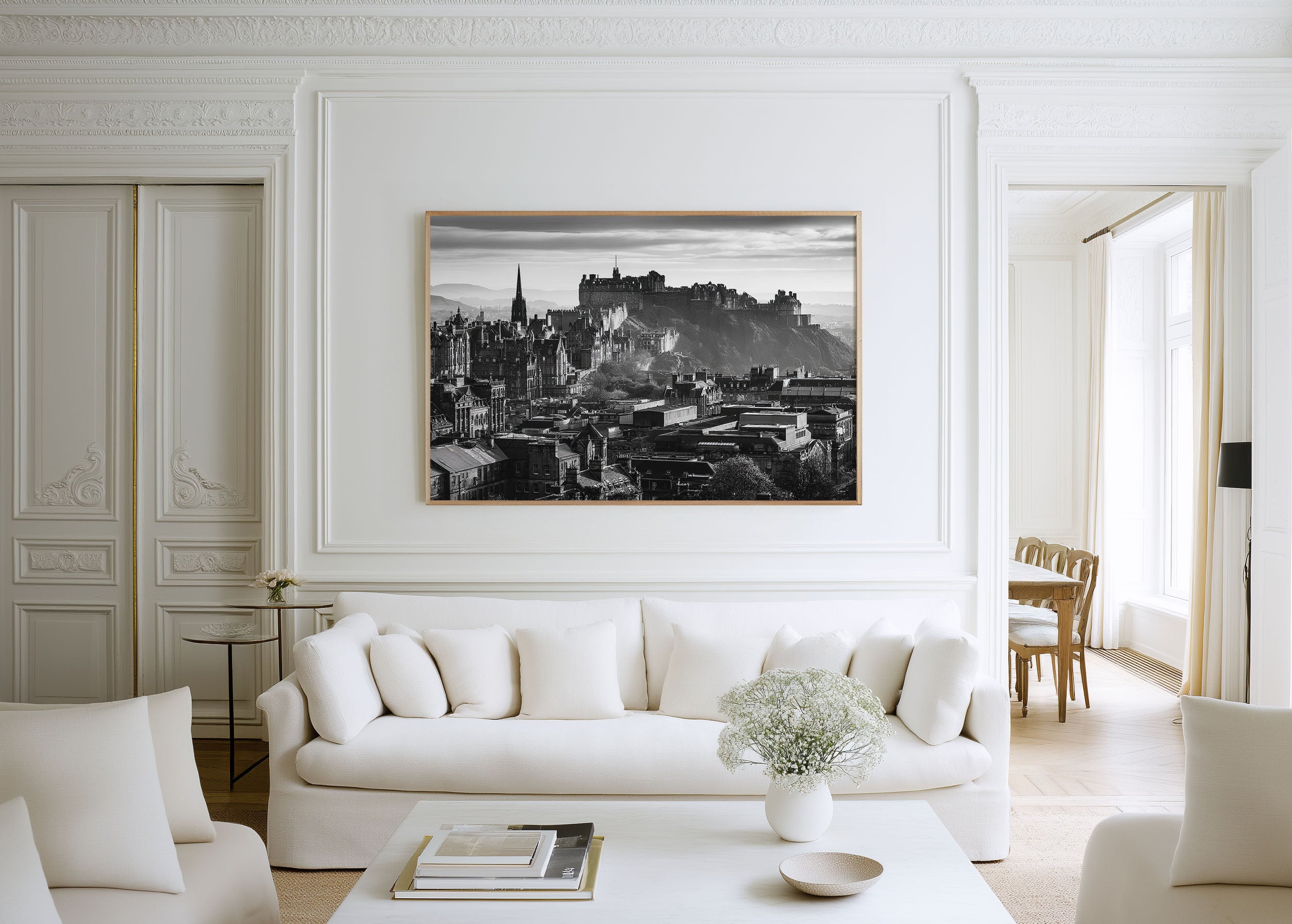 Edinburgh Castle Wall Art – Black and White Scotland Print