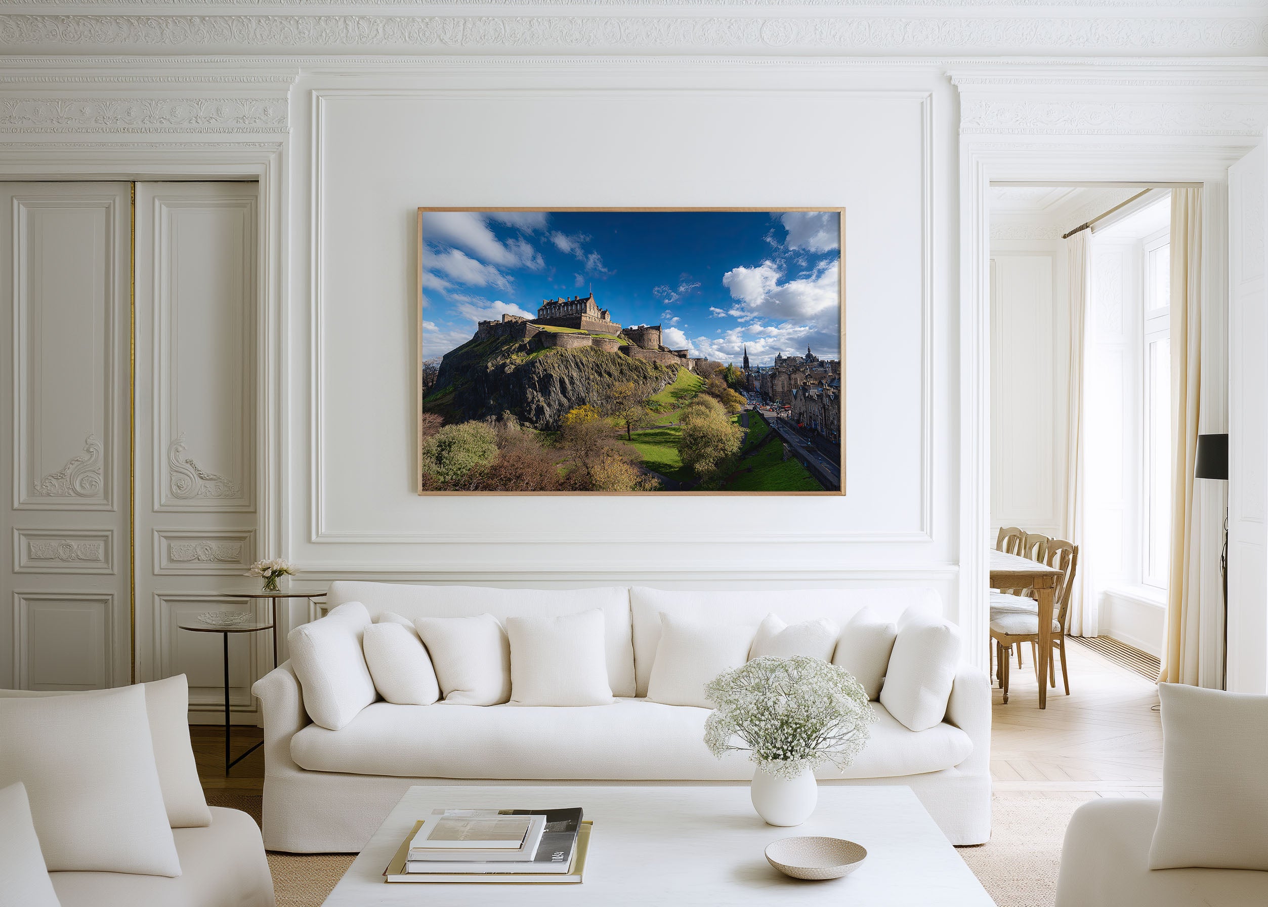 Edinburgh Castle Scotland Wall Art Print – Historic City Landscape Canvas