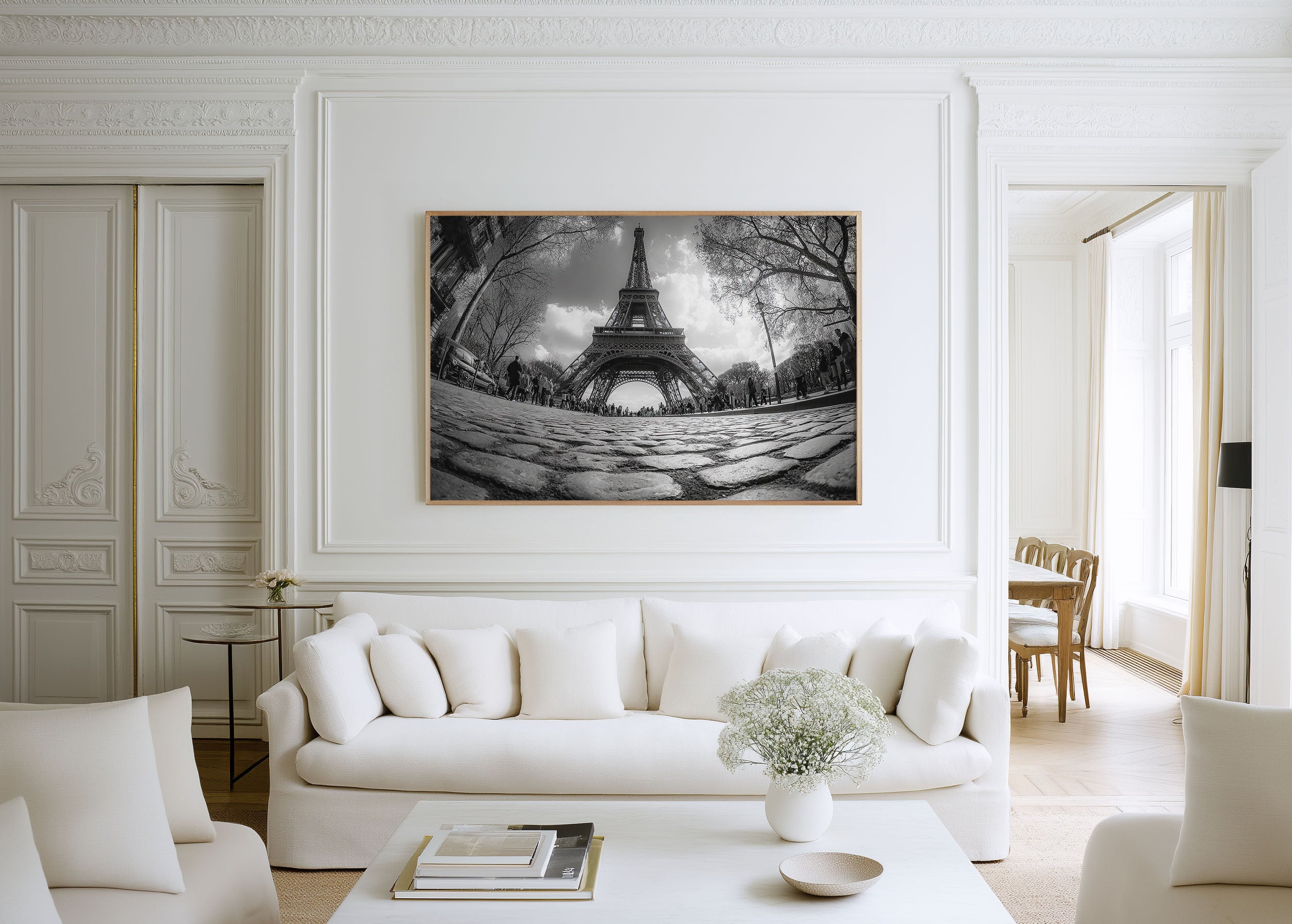 Eiffel Tower Wall Art Print – Black and White Paris Photography