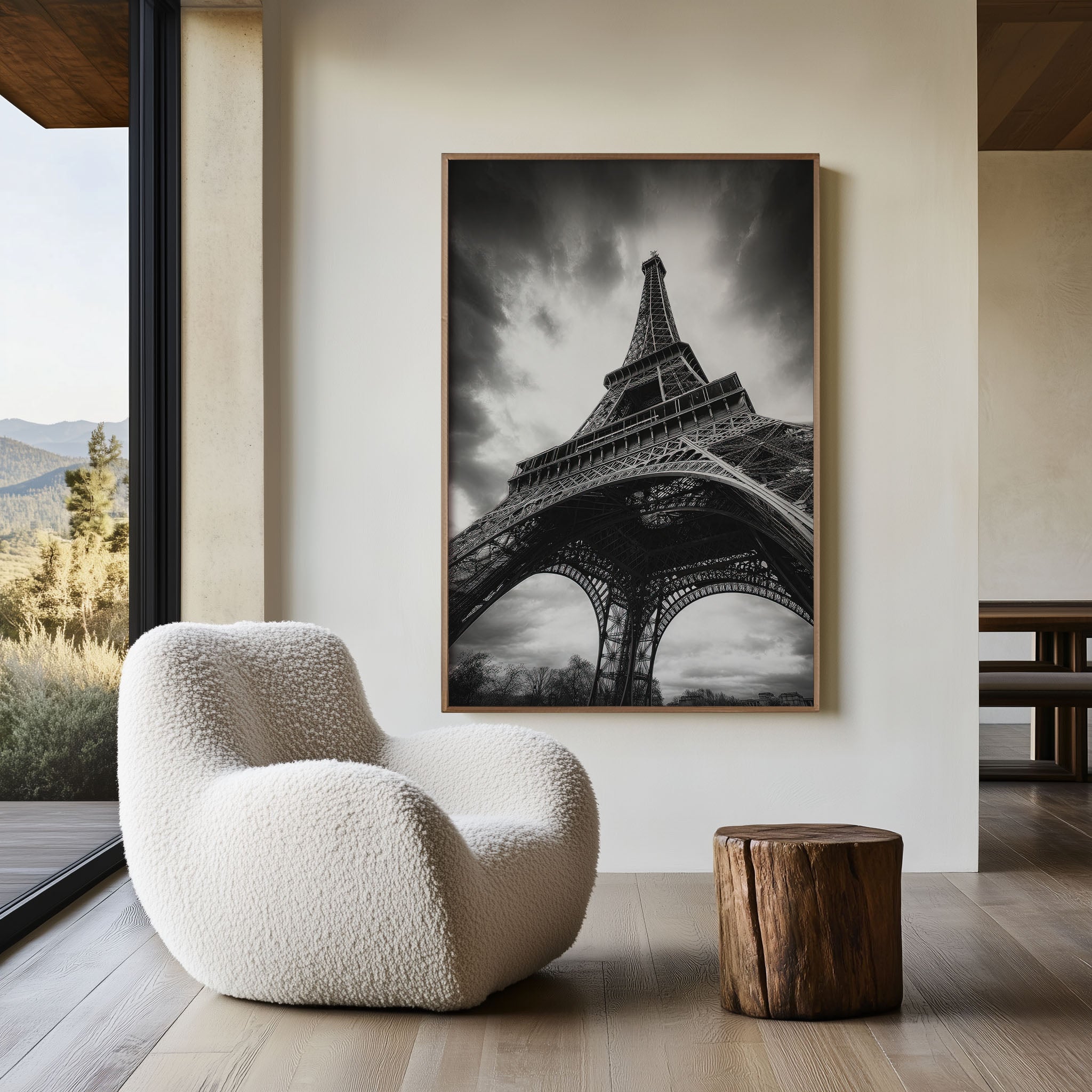 Eiffel Tower Paris Wall Art Print | Black & White Paris Photography Decor