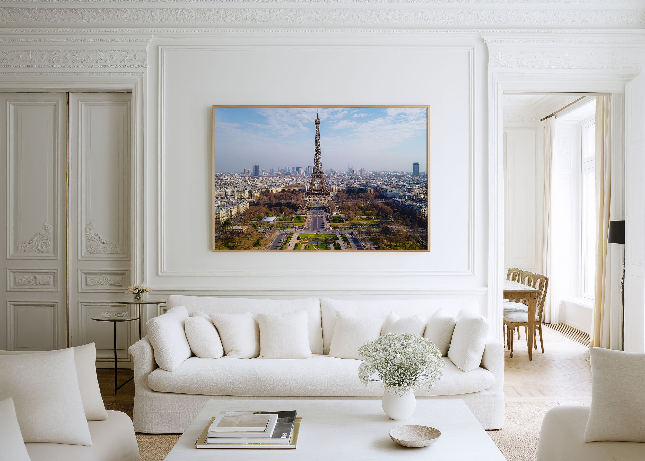 Eiffel Tower Paris Print | France Iconic Landmark Aerial Cityscape Photography Wall Art