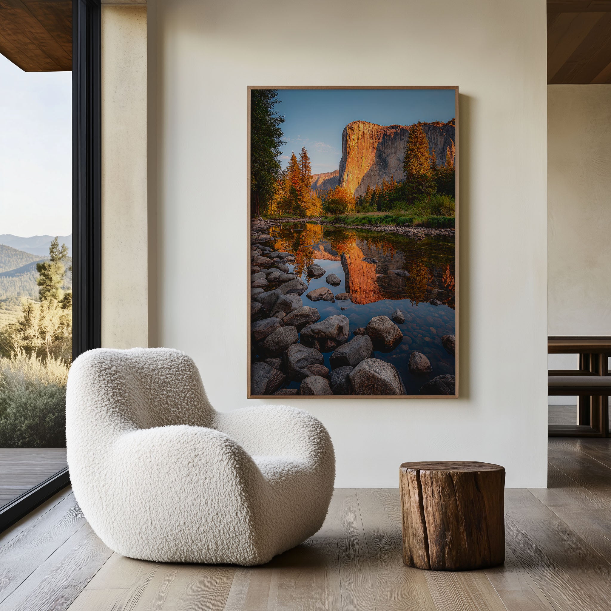 Yosemite El Capitan Wall Art Print | Merced River Reflection Photography | California National Park Poster | Autumn Landscape Nature Print | Hiking Home Decor
