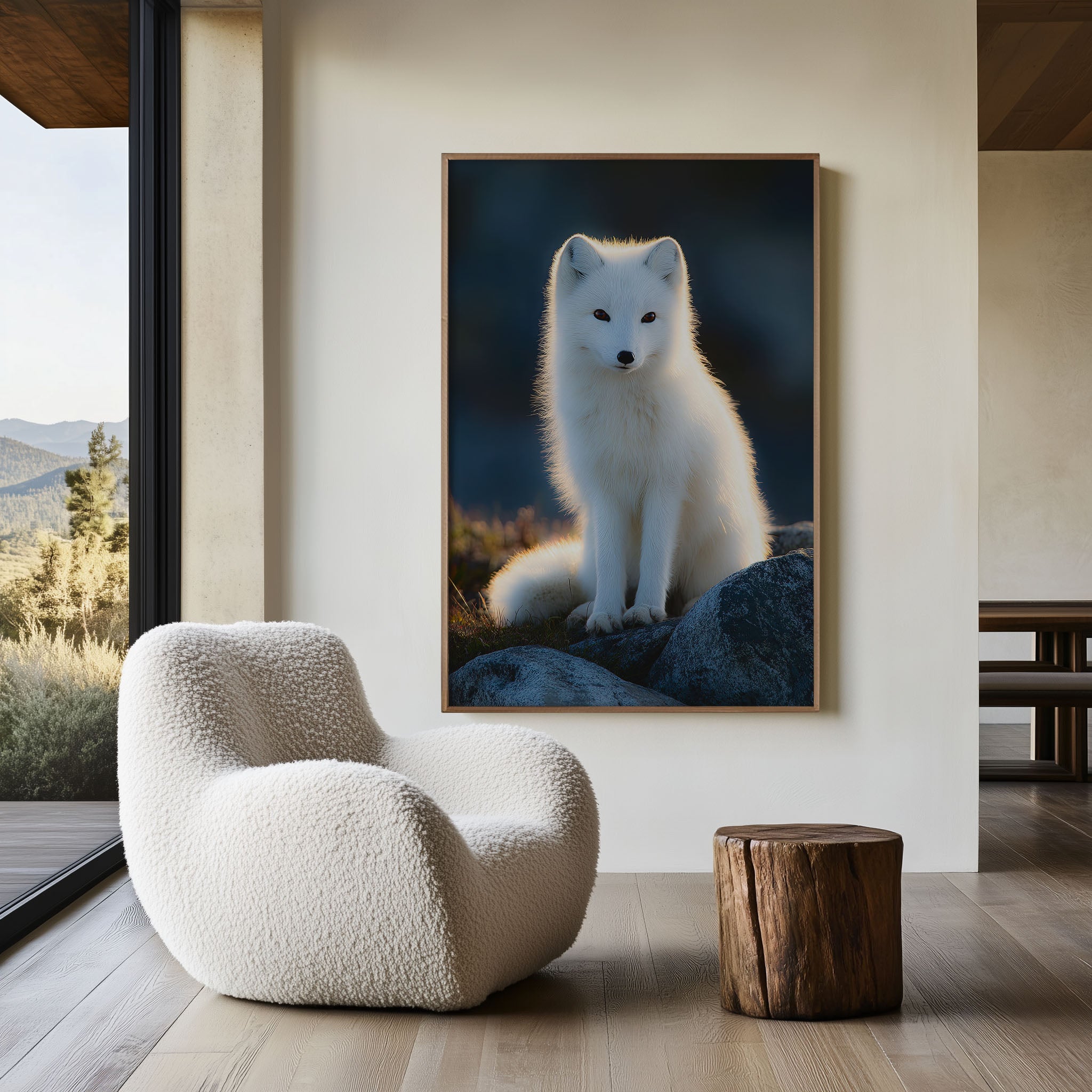 Arctic Fox Wall Art Print – Elegant Snow Wildlife Canvas & Framed Animal Photography Decor