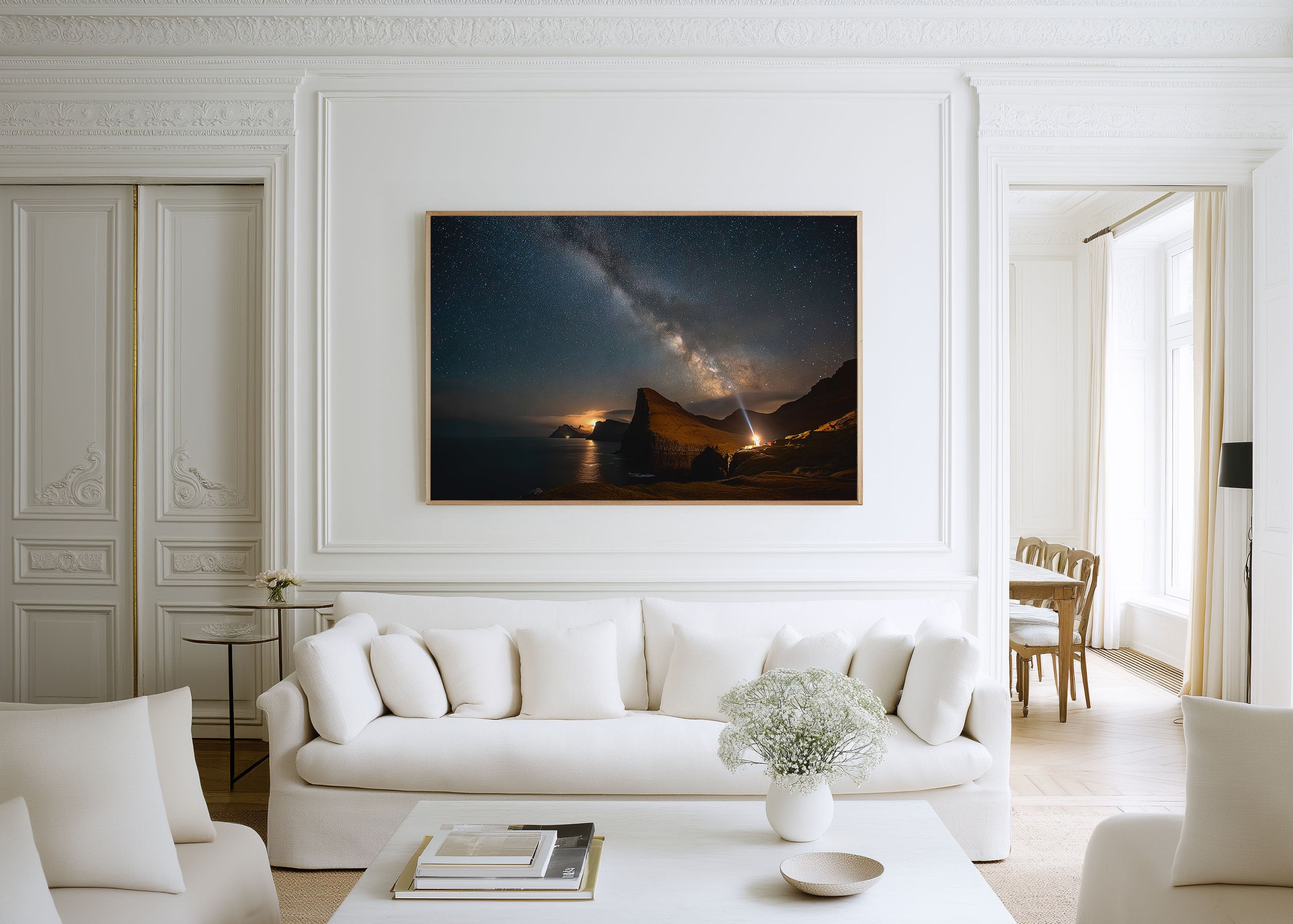 Milky Way Over Faroe Islands Cliffs – Nordic Night Wall Art