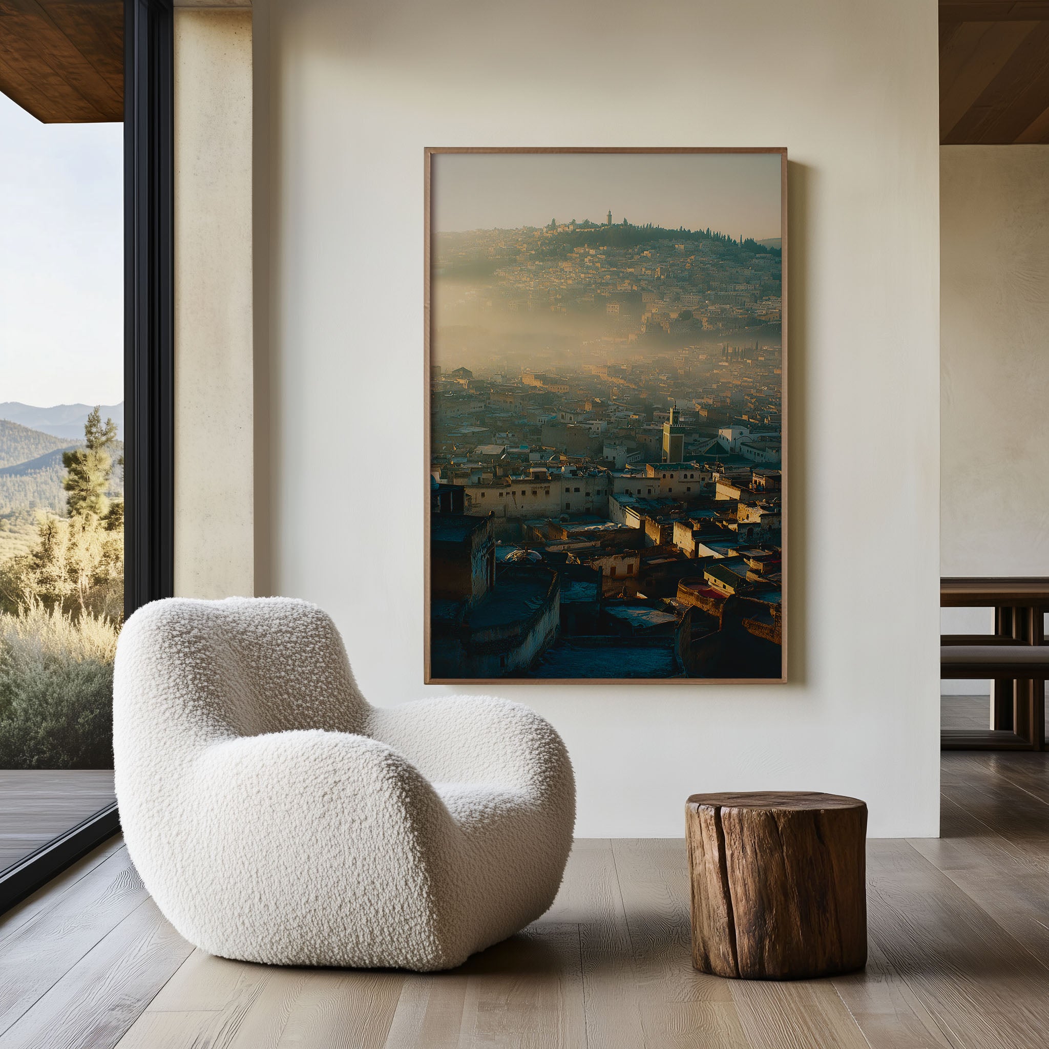 Fez Medina Wall Art Print | Morocco Ancient City Photography | Islamic Old Town Cityscape Poster | North Africa Travel Print | Moody Atmospheric Home Decor