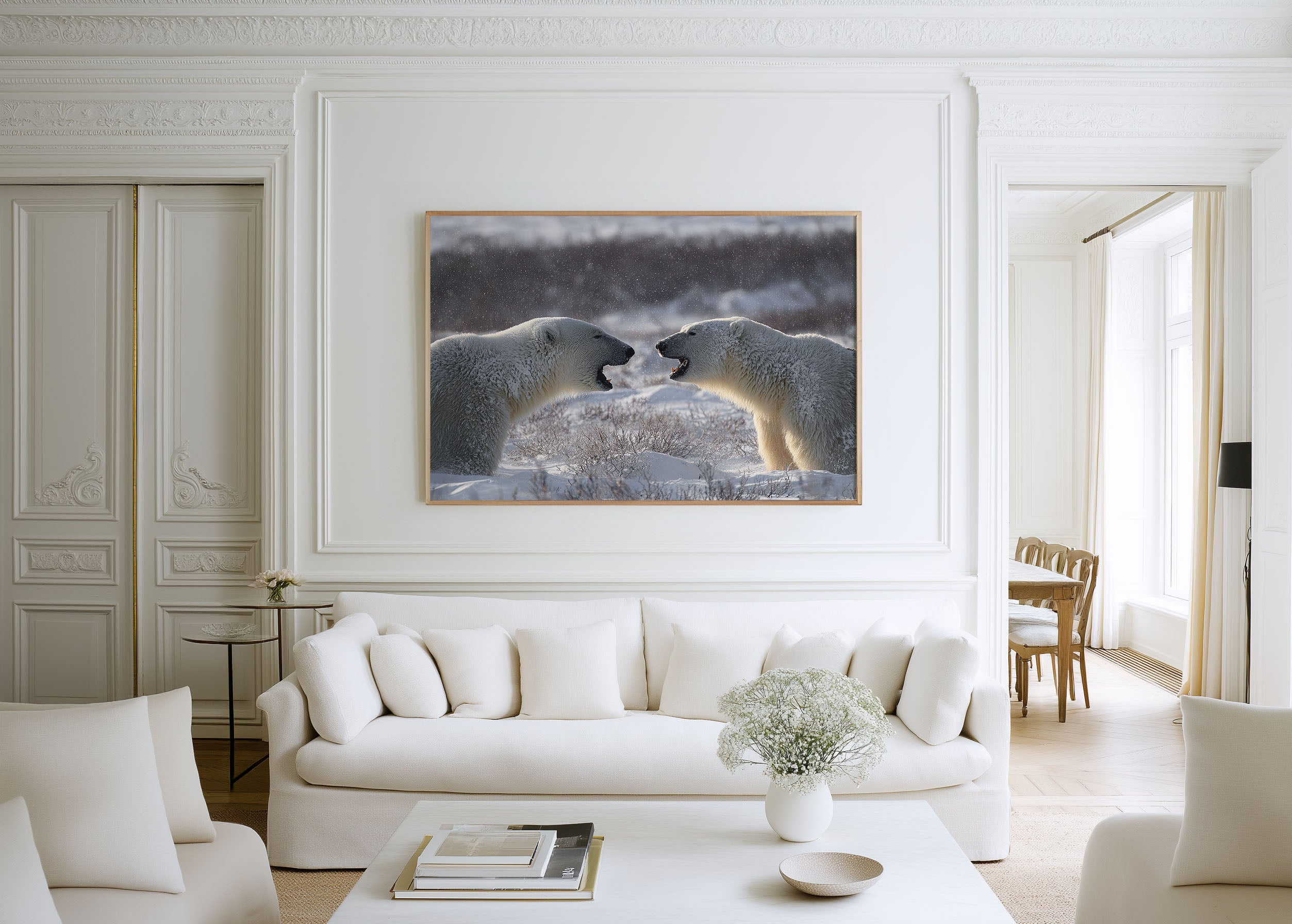 Fighting Polar Bears Wall Art – Arctic Wildlife Photography Print