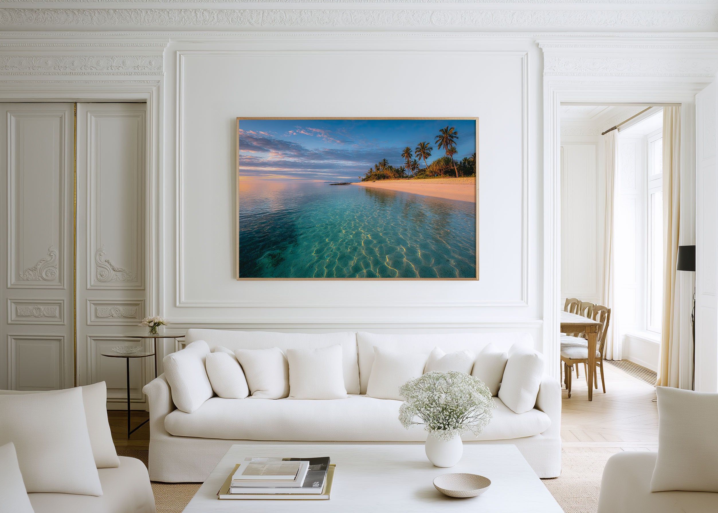 Fiji Coral Coast Wall Art – Tropical Beach Paradise Print, Turquoise Ocean Landscape Decor