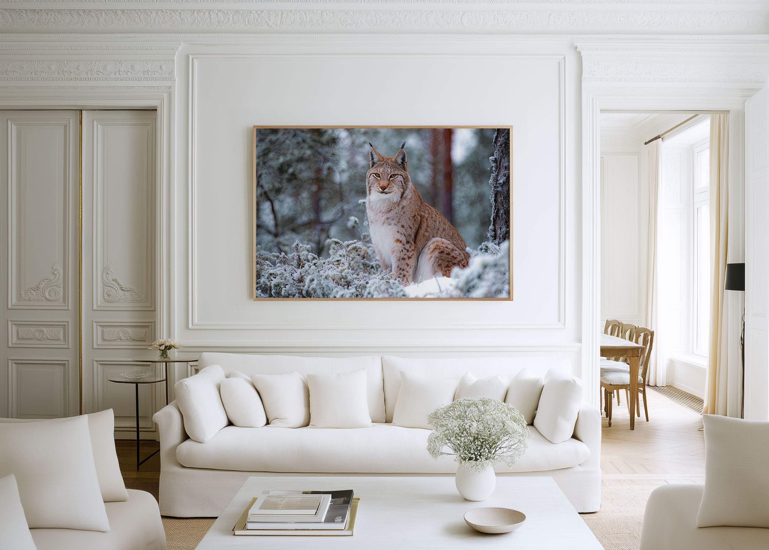 Finnish Lynx Wall Art – Snow Forest Wildlife Print