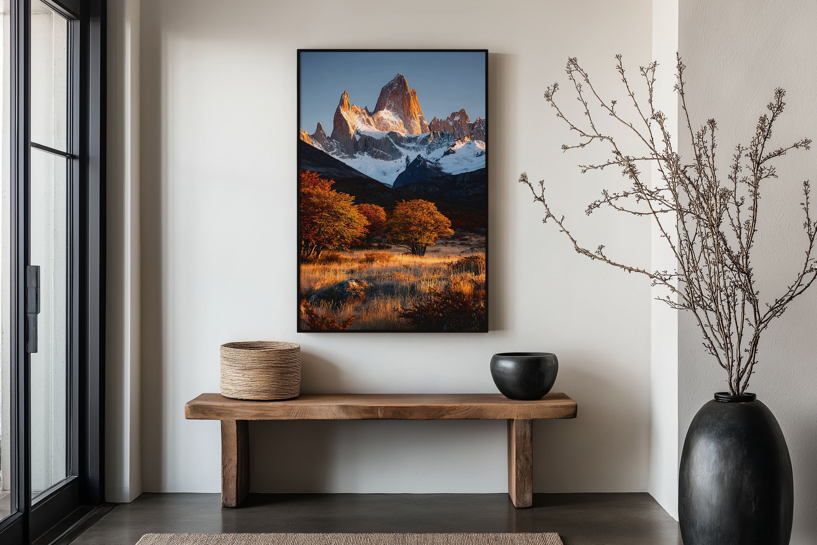 Fitz Roy Golden Hour Print | Patagonia Autumn Wall Art | Argentina Mountain Sunrise | Travel Photography Poster