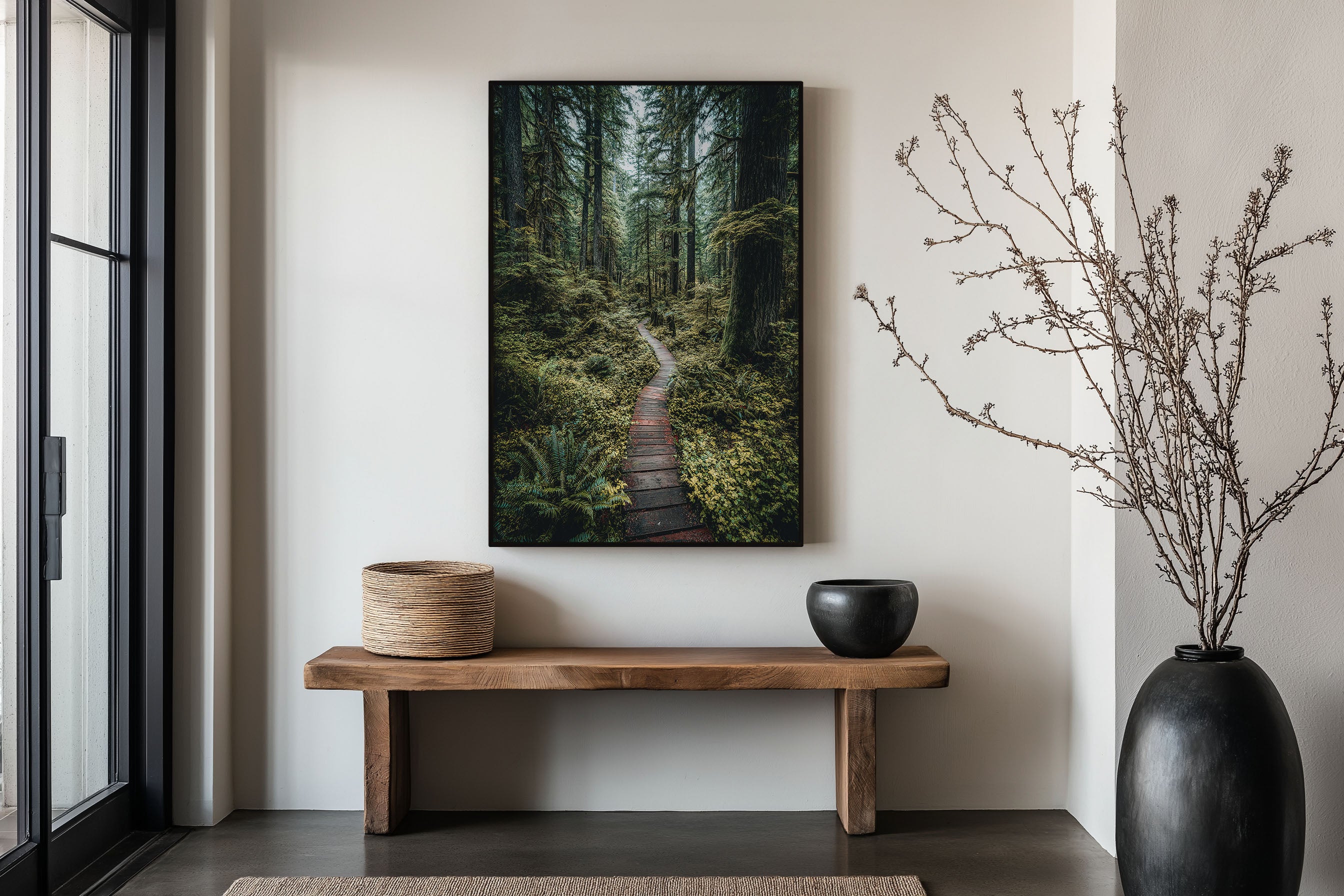 Enchanted Forest Boardwalk Wall Art Print | Pacific Northwest Rainforest Photography | Olympic National Park Green Trail Poster