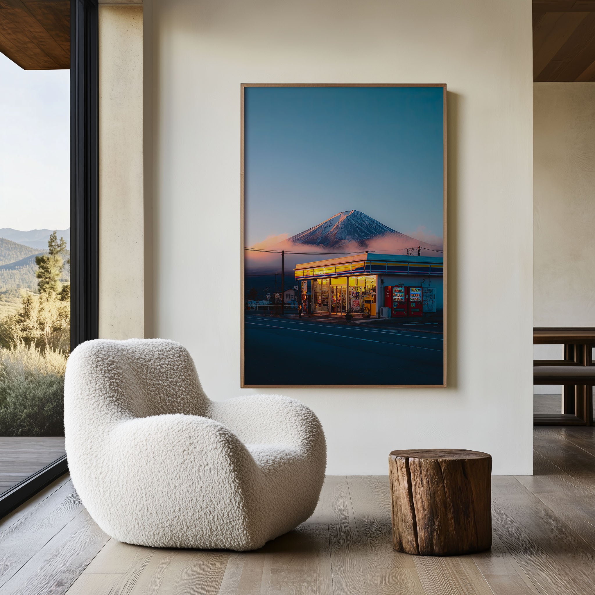 Mount Fuji Convenience Store | Fujikawaguchiko Japan Wall Art Print