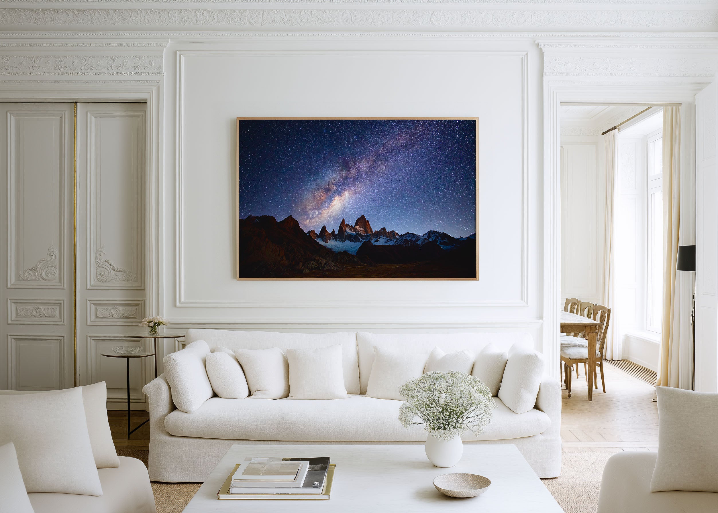 Milky Way Over Patagonia Mountains Wall Art – Galactic Night Sky Print
