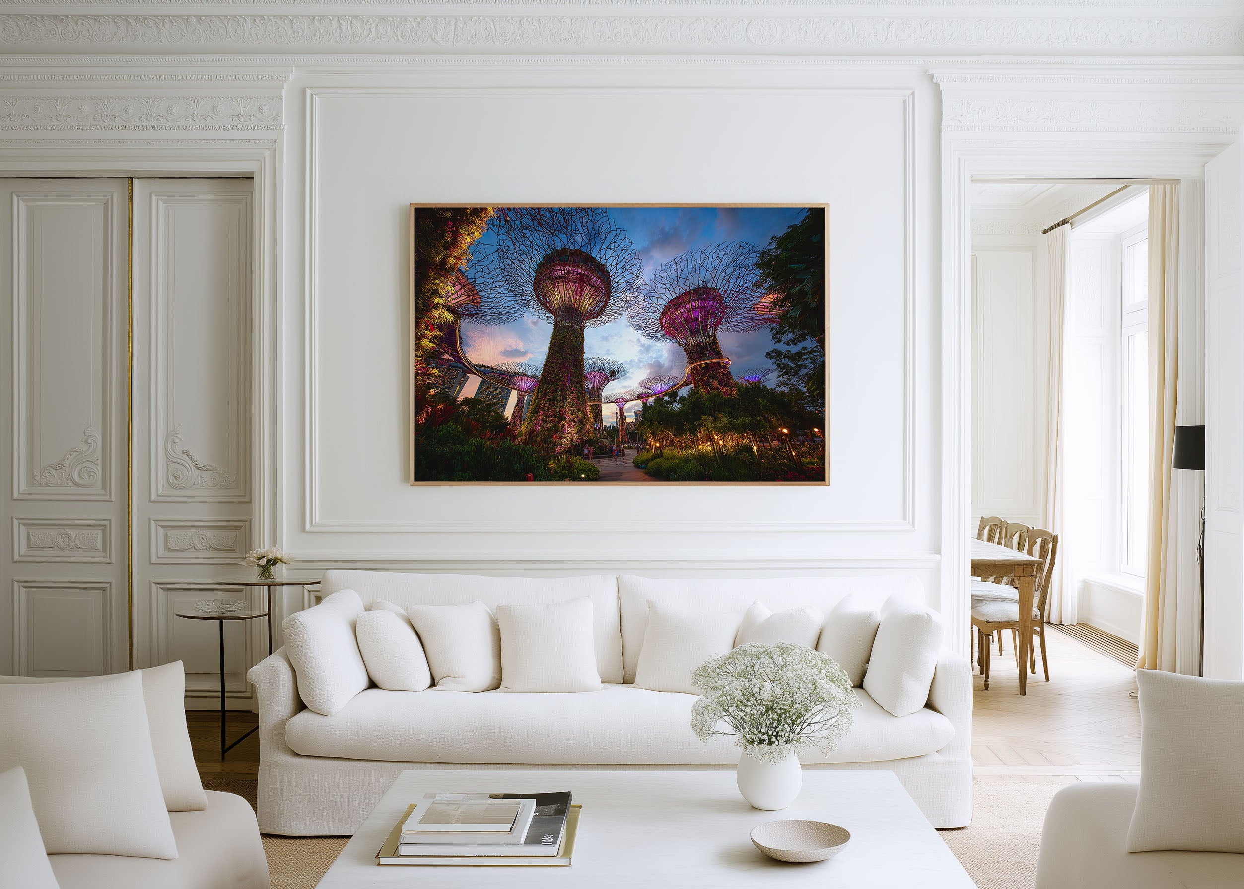 Gardens by the Bay Singapore Supertree Wall Art Print – Night Skyline Canvas