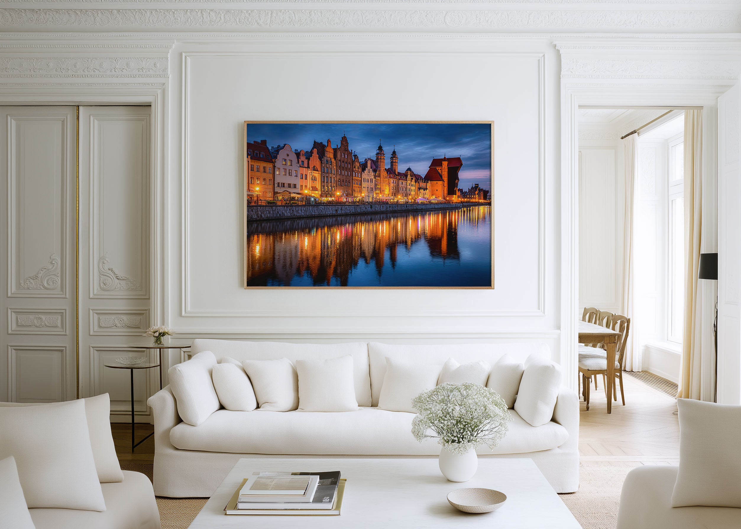 Gdansk Poland Waterfront Wall Art Print – Old Town Sunset Canvas