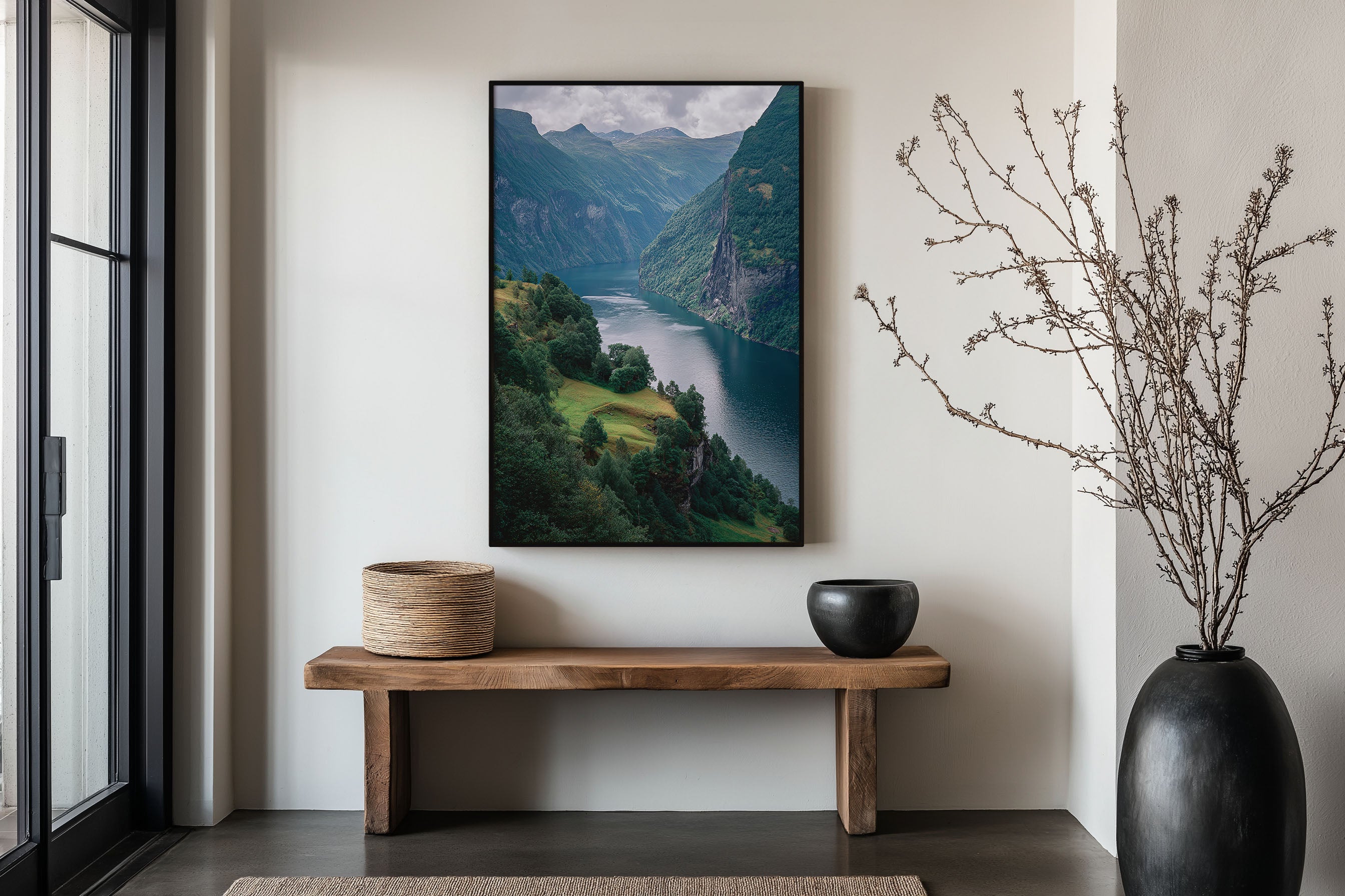Geirangerfjord Norway Wall Art Print | UNESCO Seven Sisters Waterfall Norwegian Fjord Photography | Scandinavia Travel Poster | Nordic Nature Home Decor