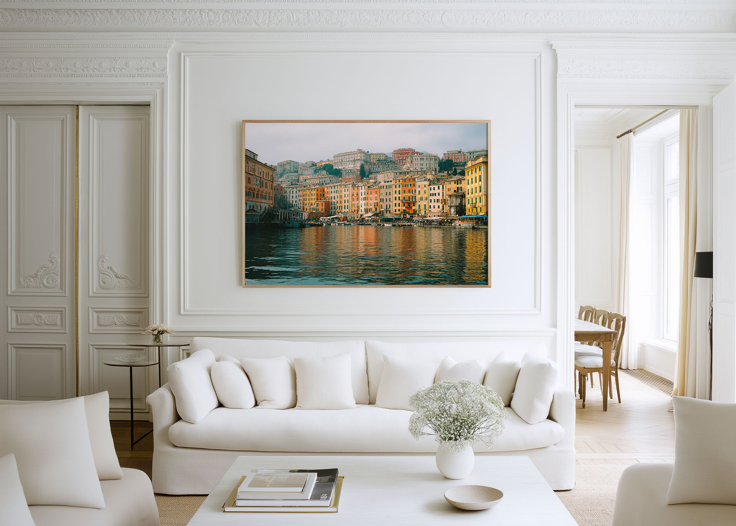 Genoa Old Harbor Wall Art – Liguria Italy Colorful Waterfront City