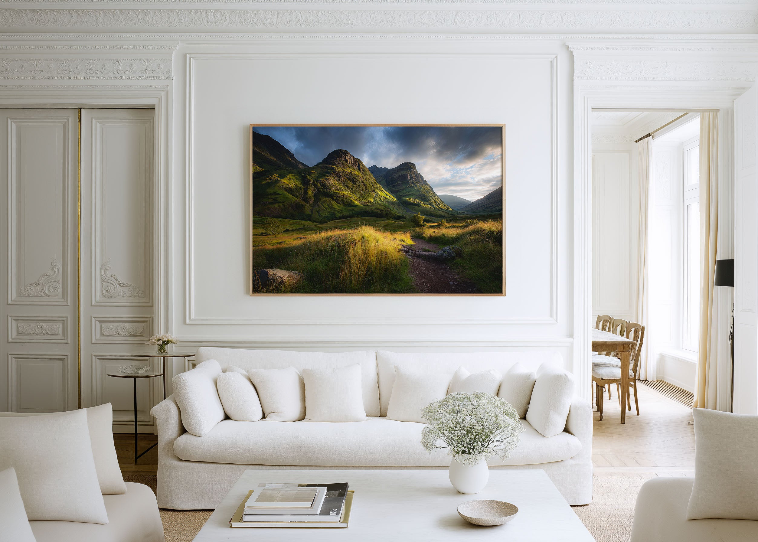 Glencoe Valley Scotland Wall Art Print – Highland Mountain Landscape Canvas