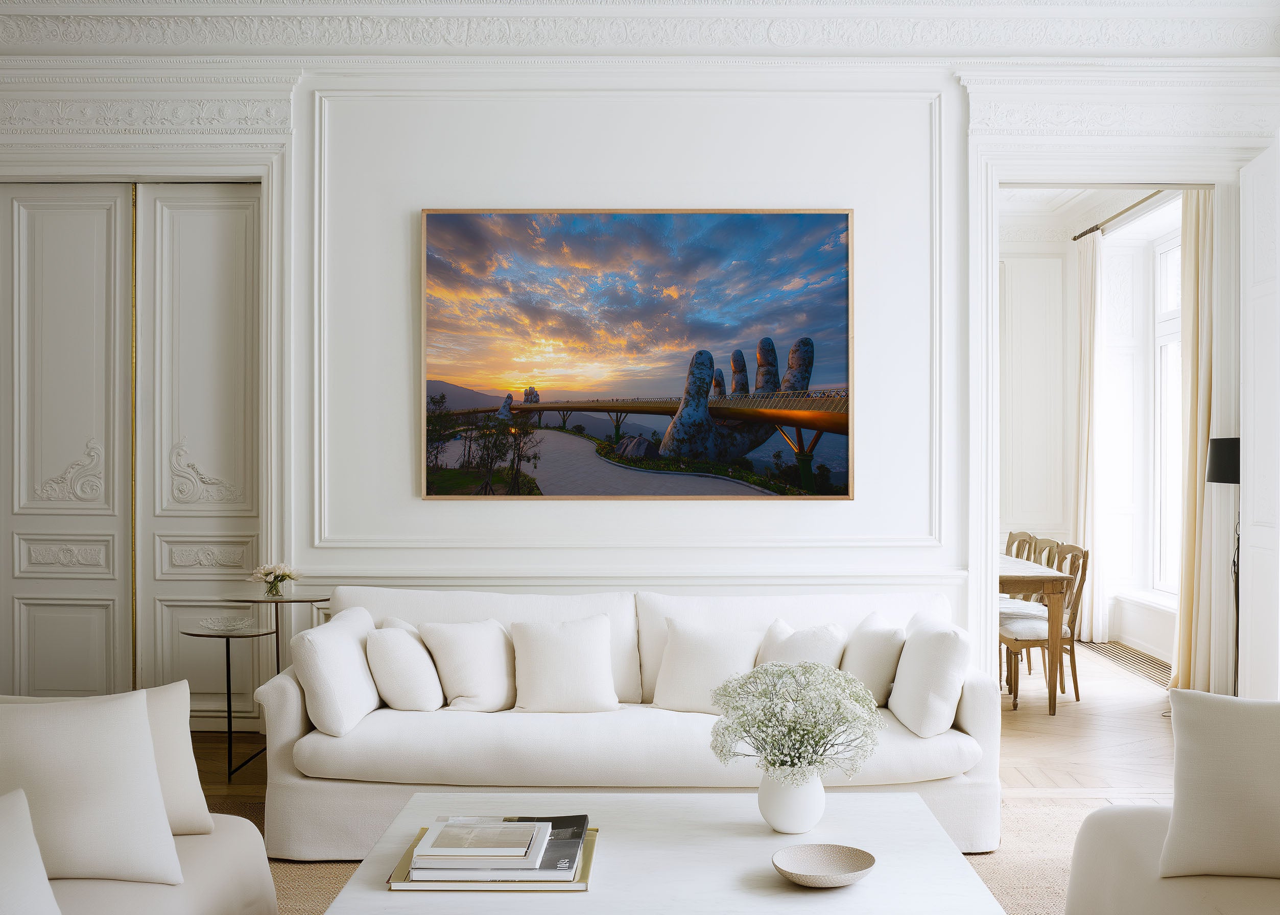 Golden Bridge Da Nang Vietnam Wall Art Print – Sunset Skywalk Canvas
