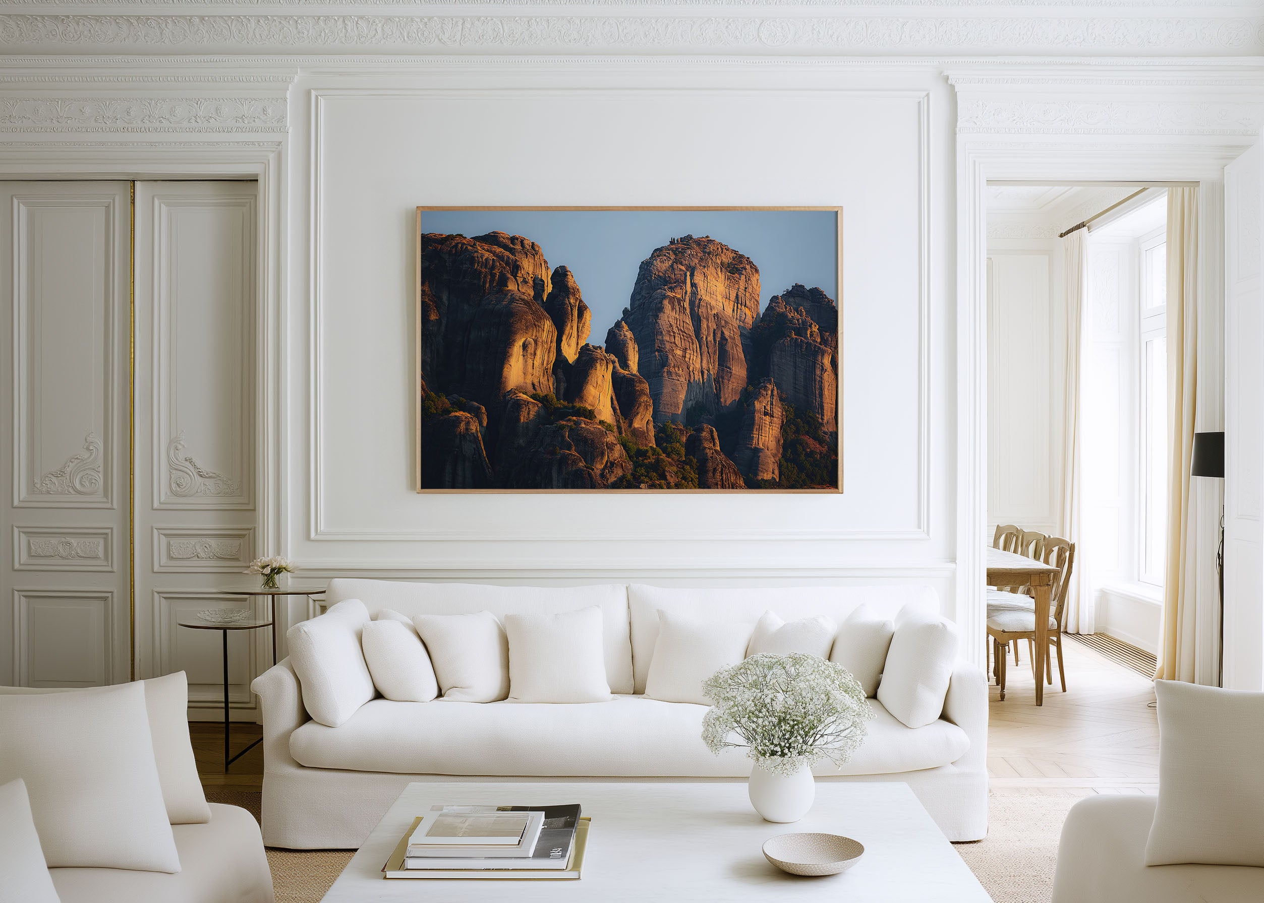 Meteora Greece Wall Art | Dramatic Rock Formations Landscape