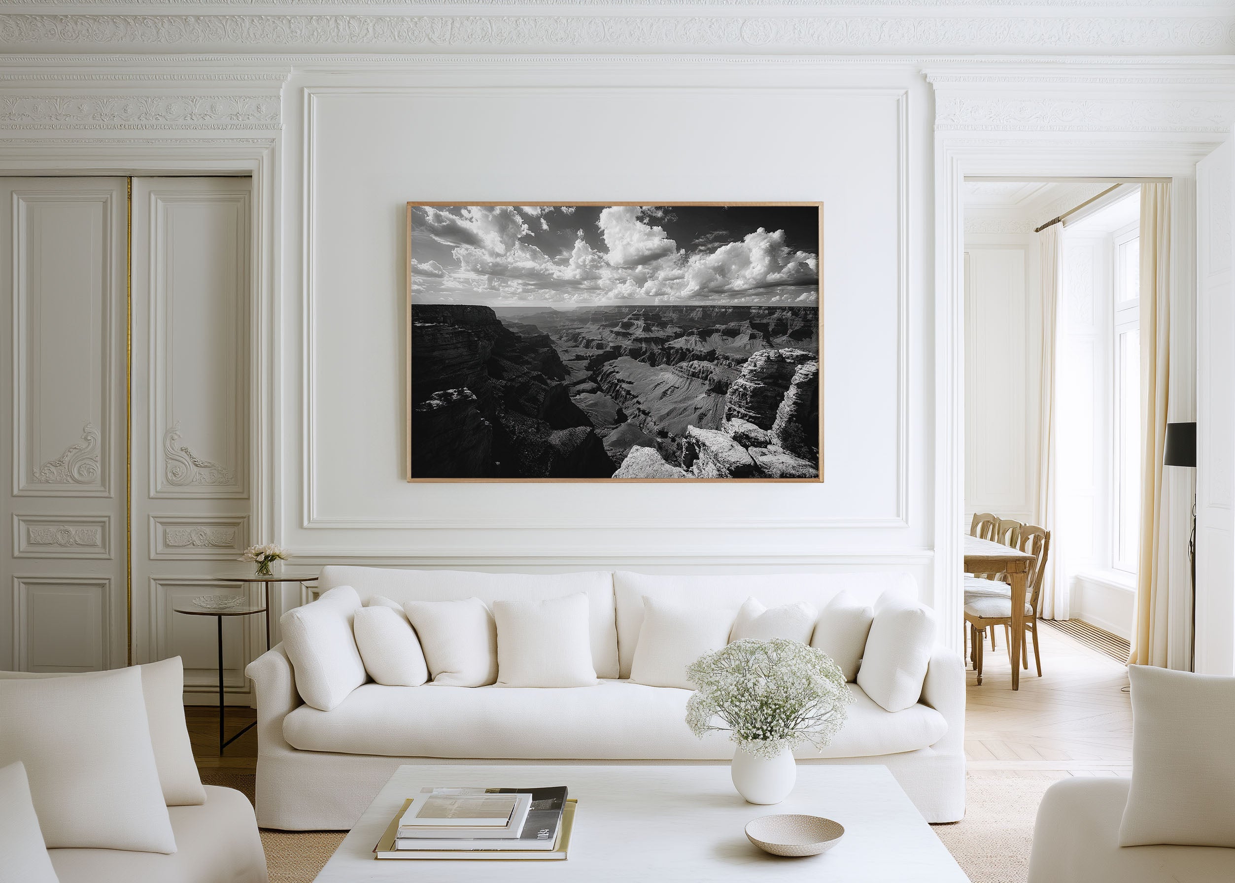 Grand Canyon Black & White Wall Art Print
