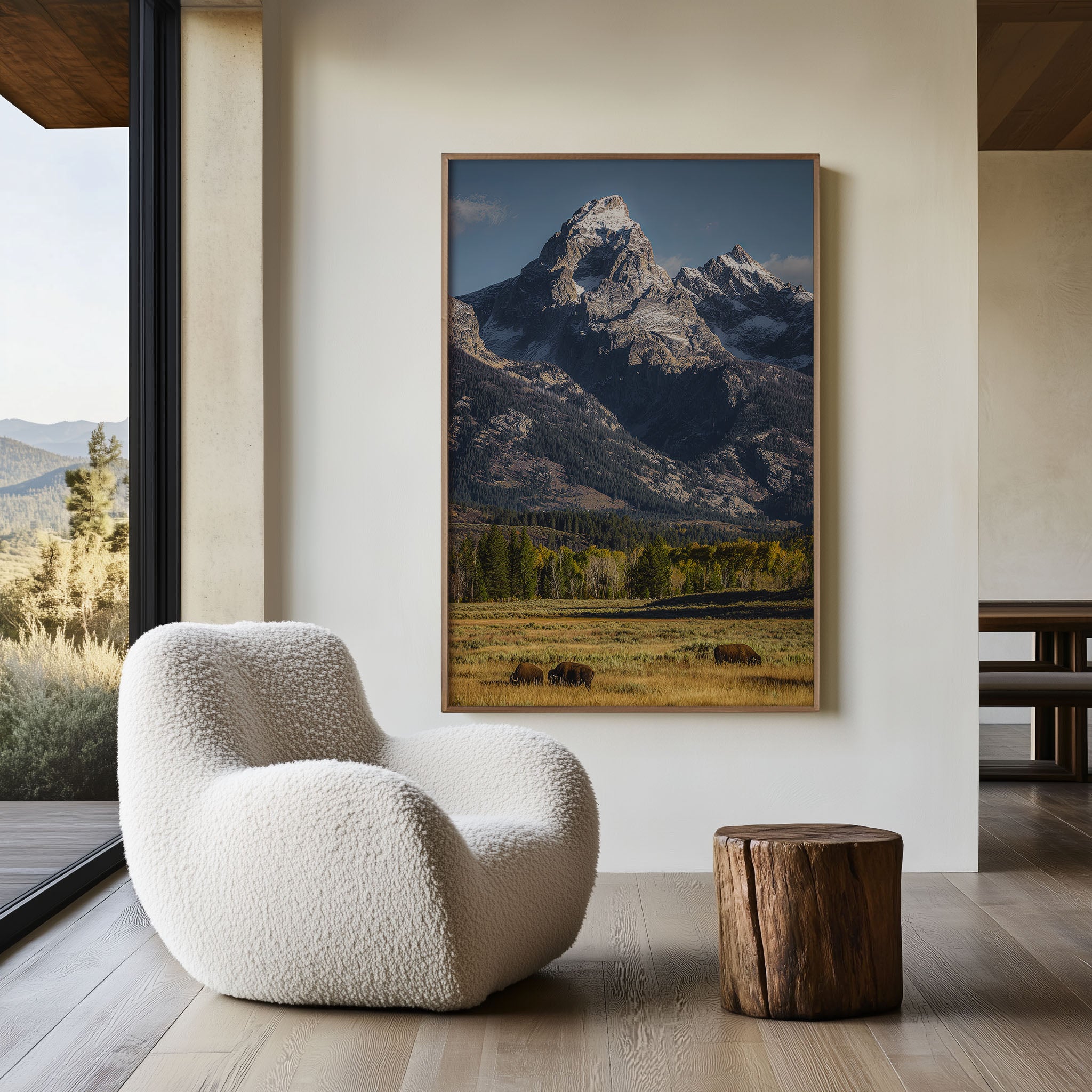 Grand Teton National Park Wall Art Print | Bison & Mountain Photography | Wyoming Landscape Poster | American West Nature Print | Wildlife Home Decor