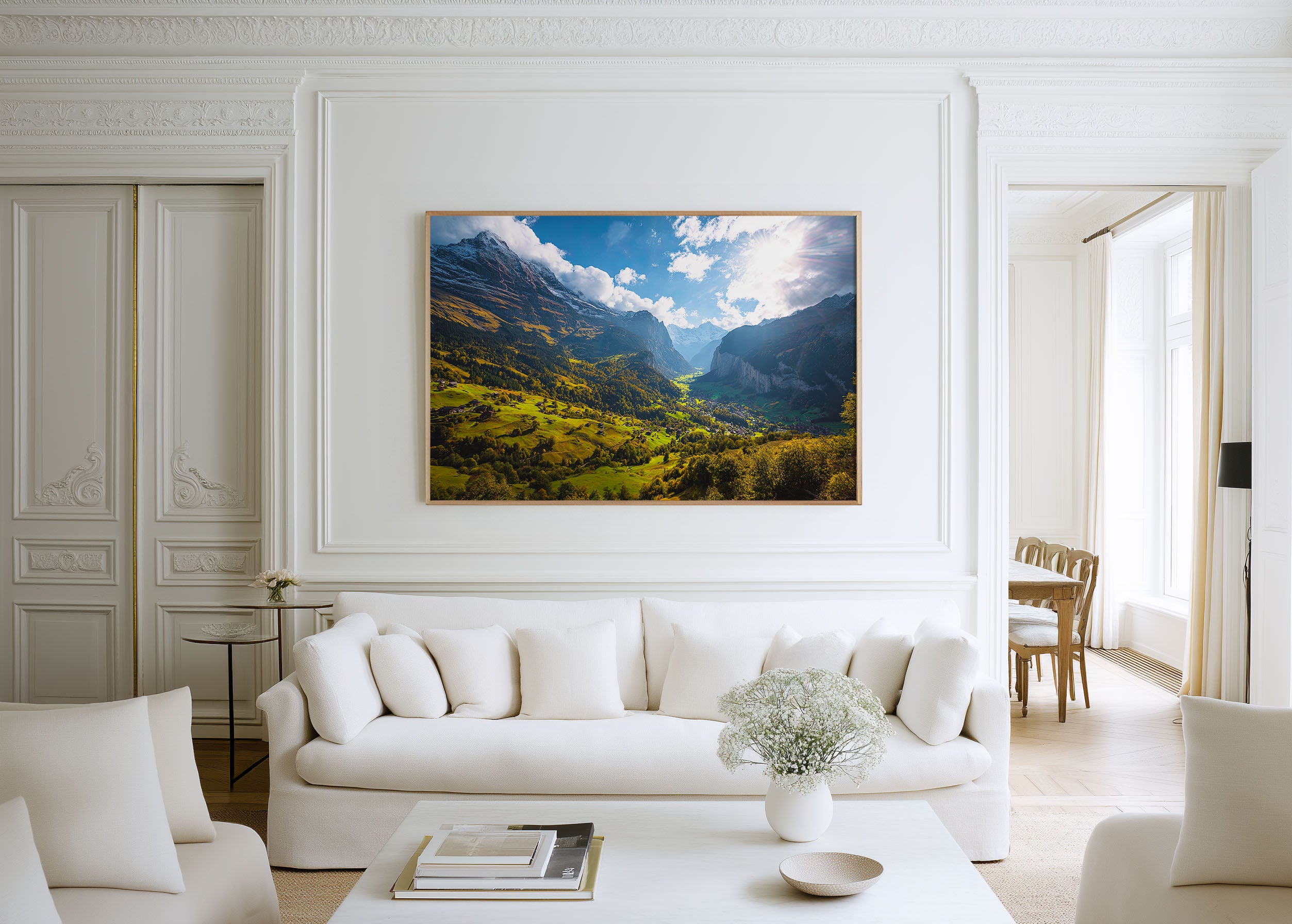 Grindelwald Switzerland Alpine Wall Art Print – Swiss Mountain Landscape Canvas