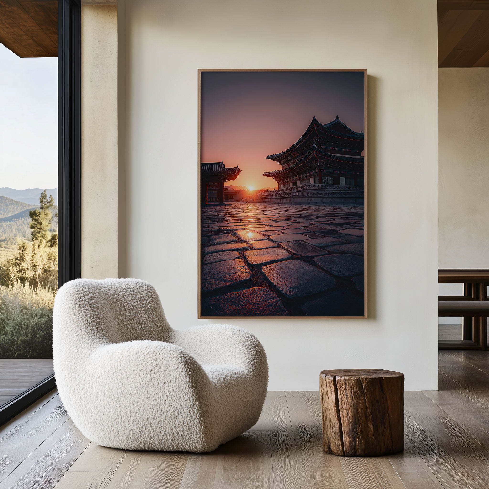 Gyeongbokgung Palace Seoul Sunrise Wall Art | Korean Historic Architecture Golden Hour Print | South Korea Travel Photography