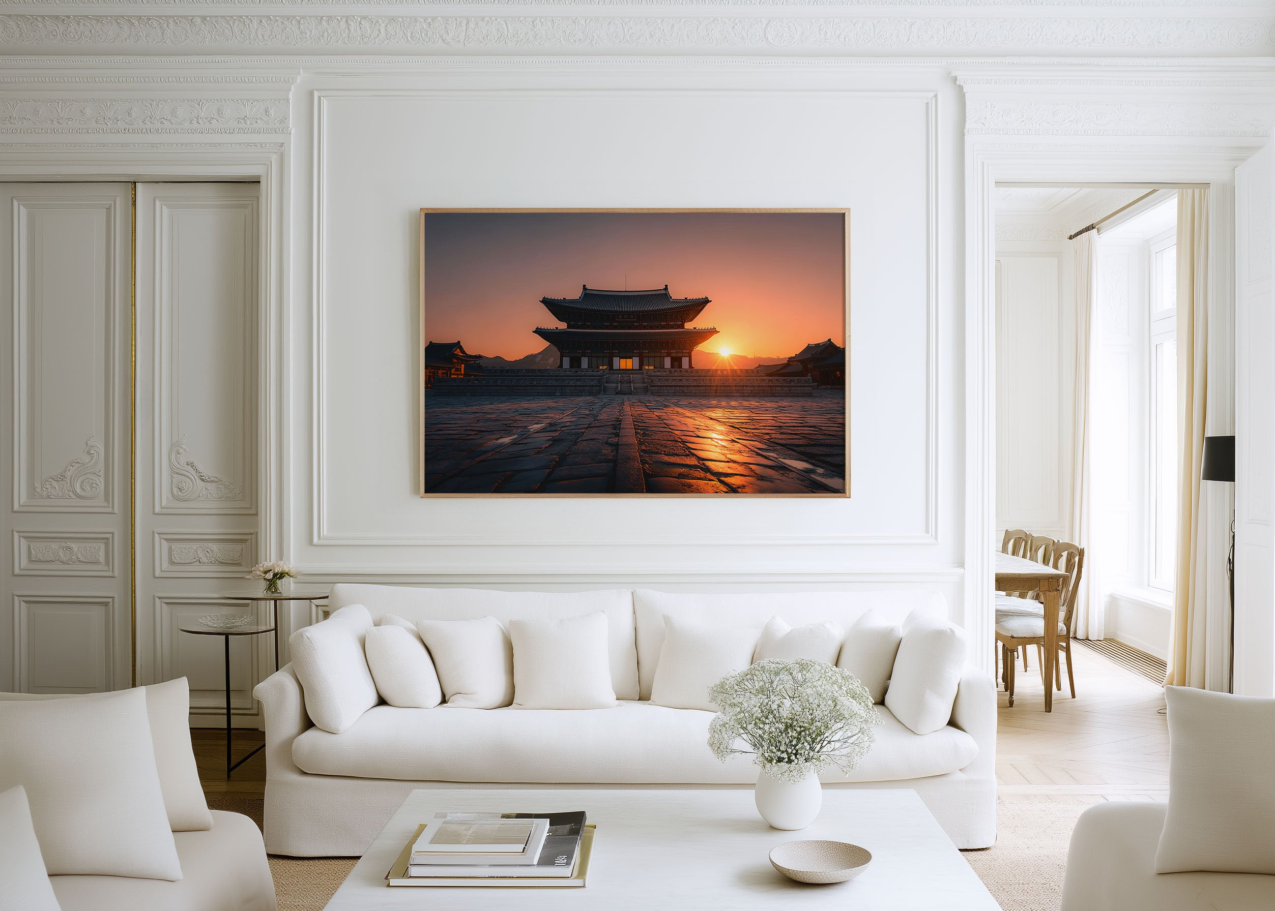 Gyeongbokgung Palace Seoul Sunrise Wall Art Print – Korean Temple Landscape