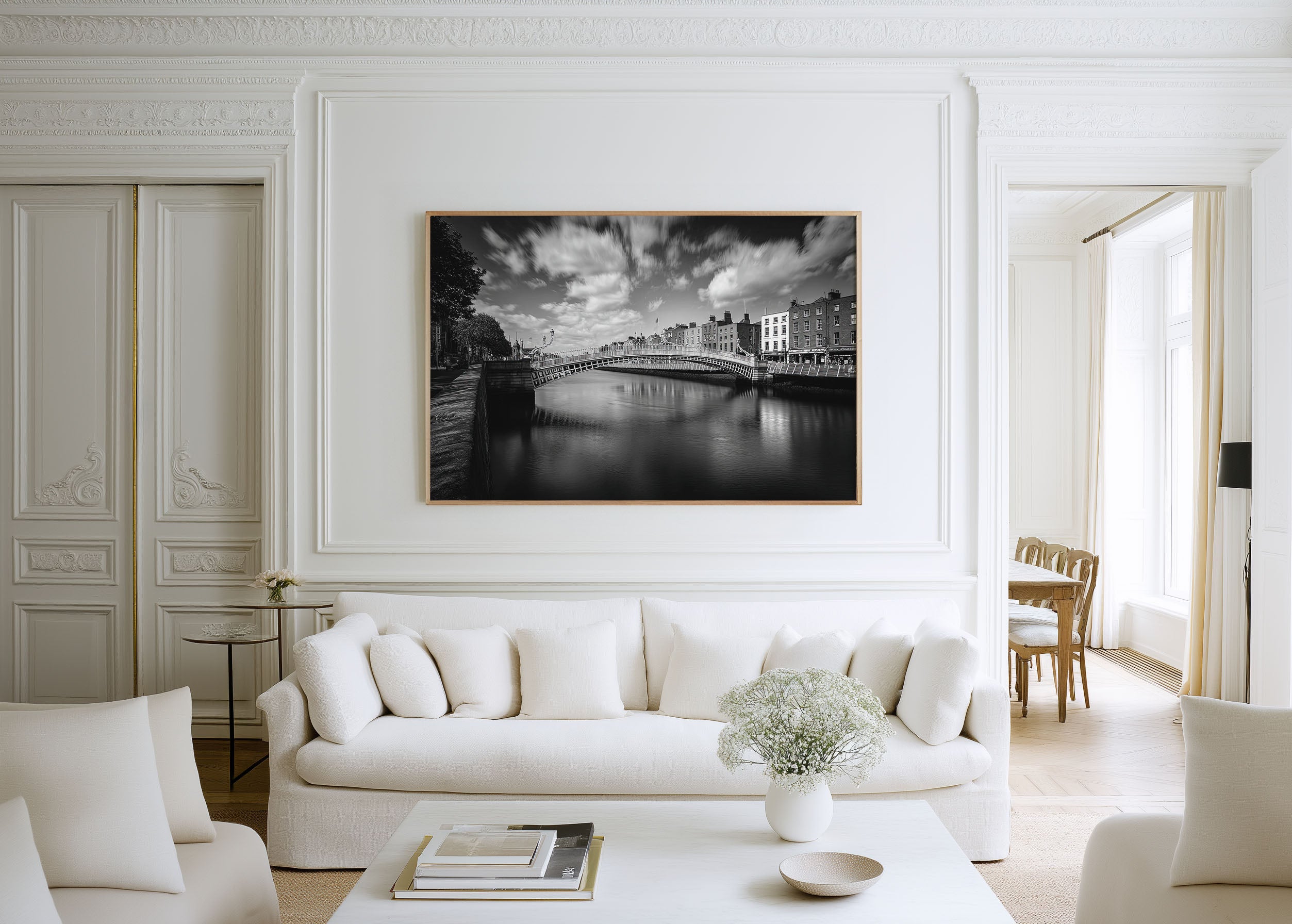 Ha’penny Bridge Dublin Black & White Wall Art Print