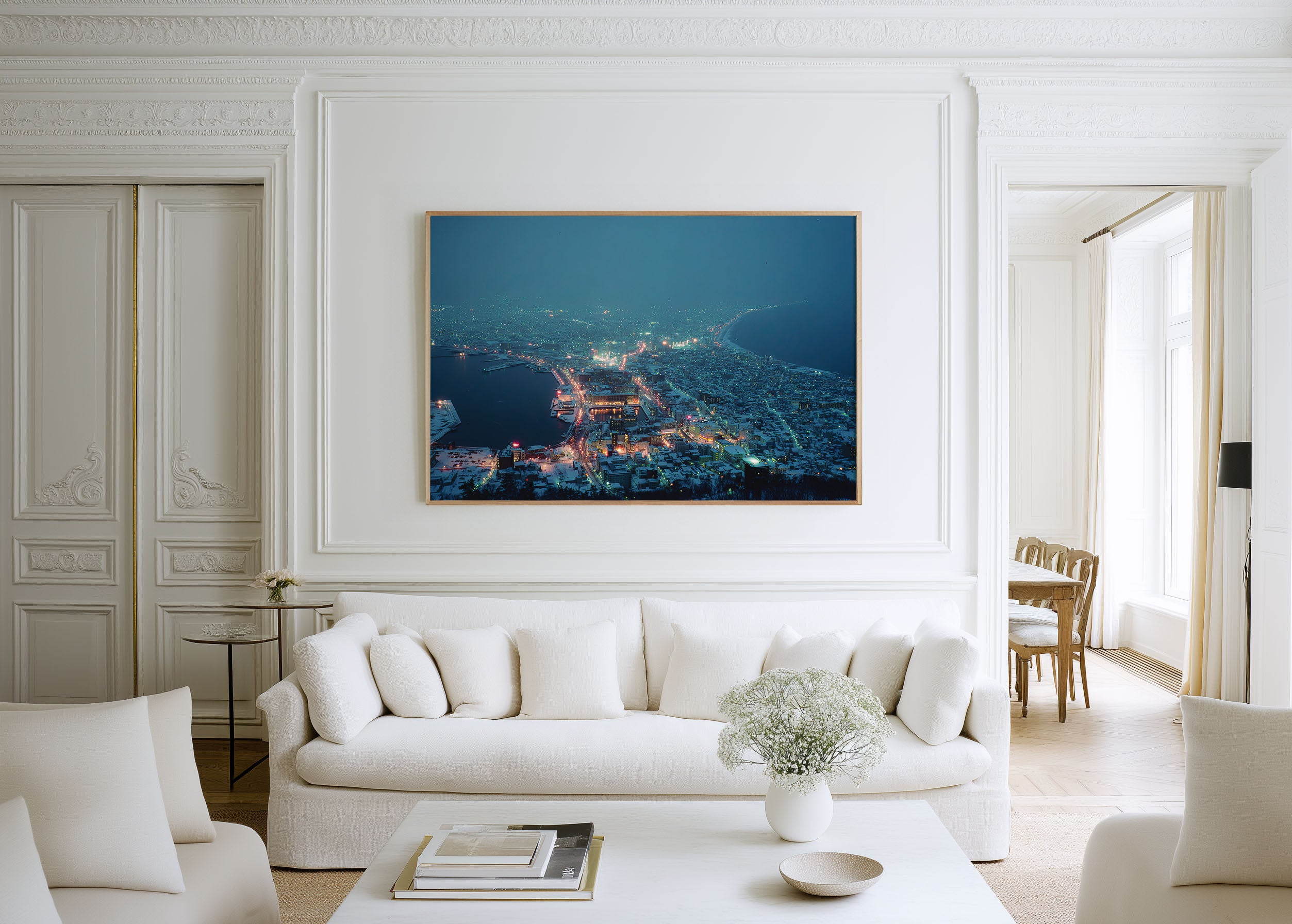 Hakodate Night View Japan Wall Art Print, City Lights Coastal Landscape